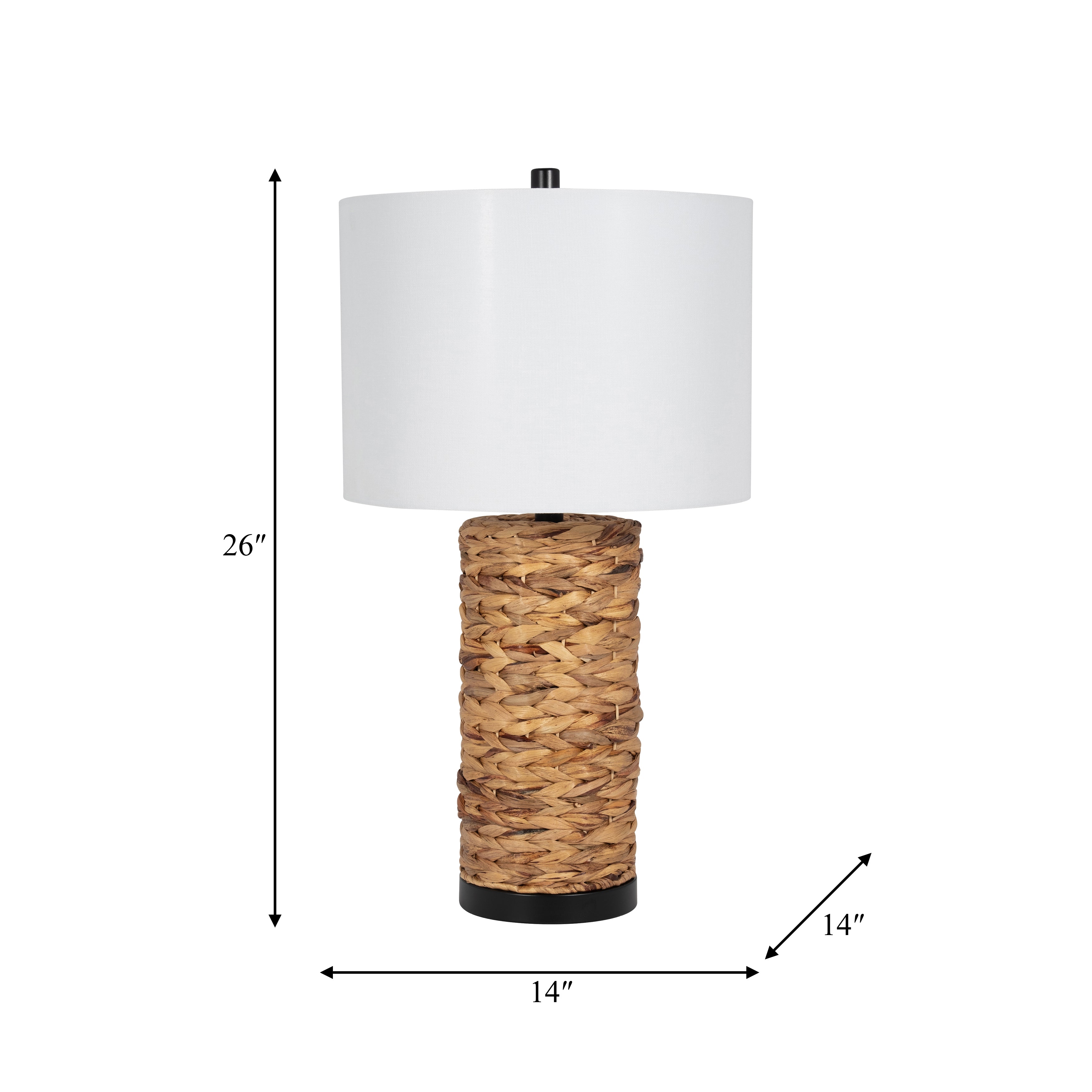 Seagrass 26" Pillar Table Lamp, Natural