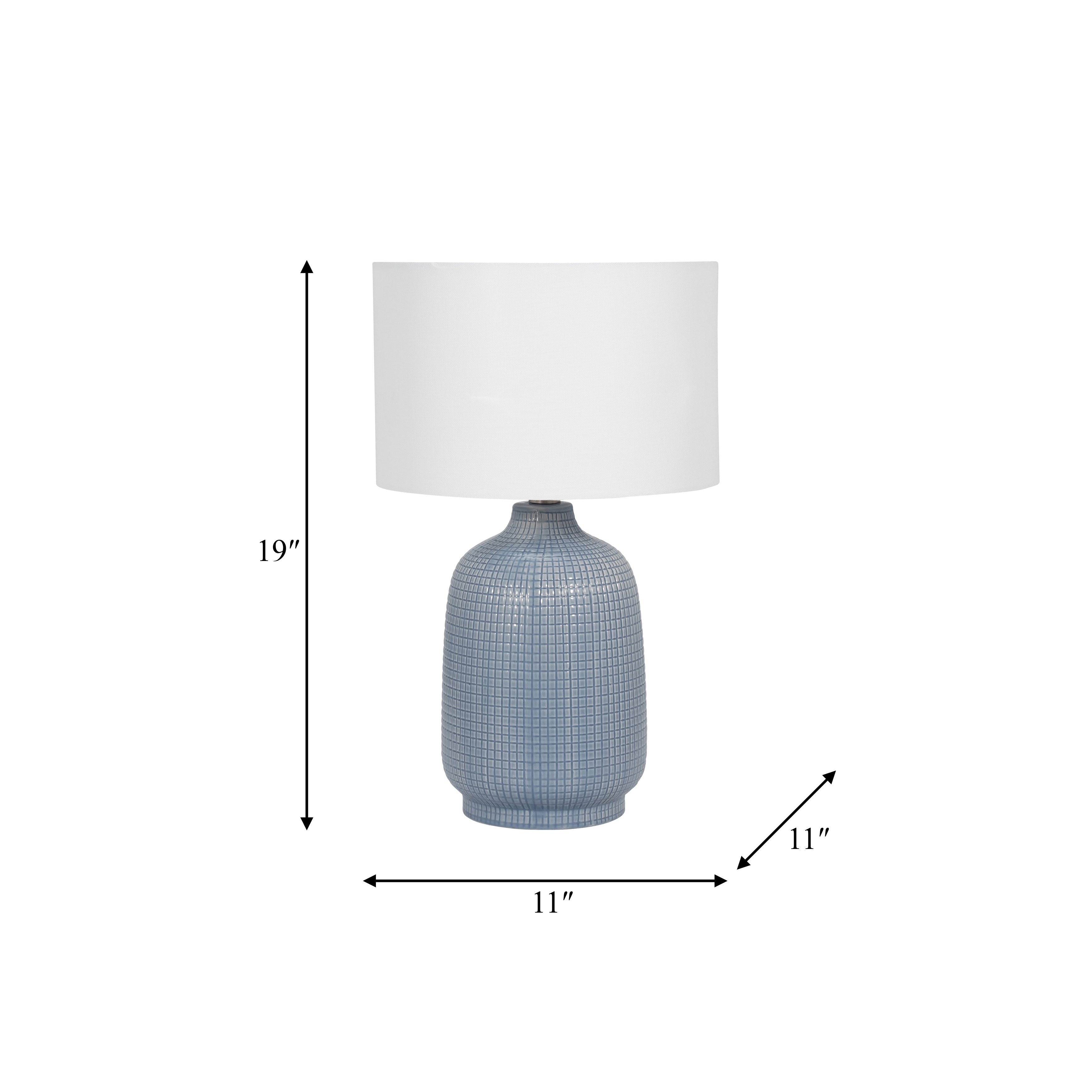 S/2 Ceramic 19" Table Lamp, Lt Blue