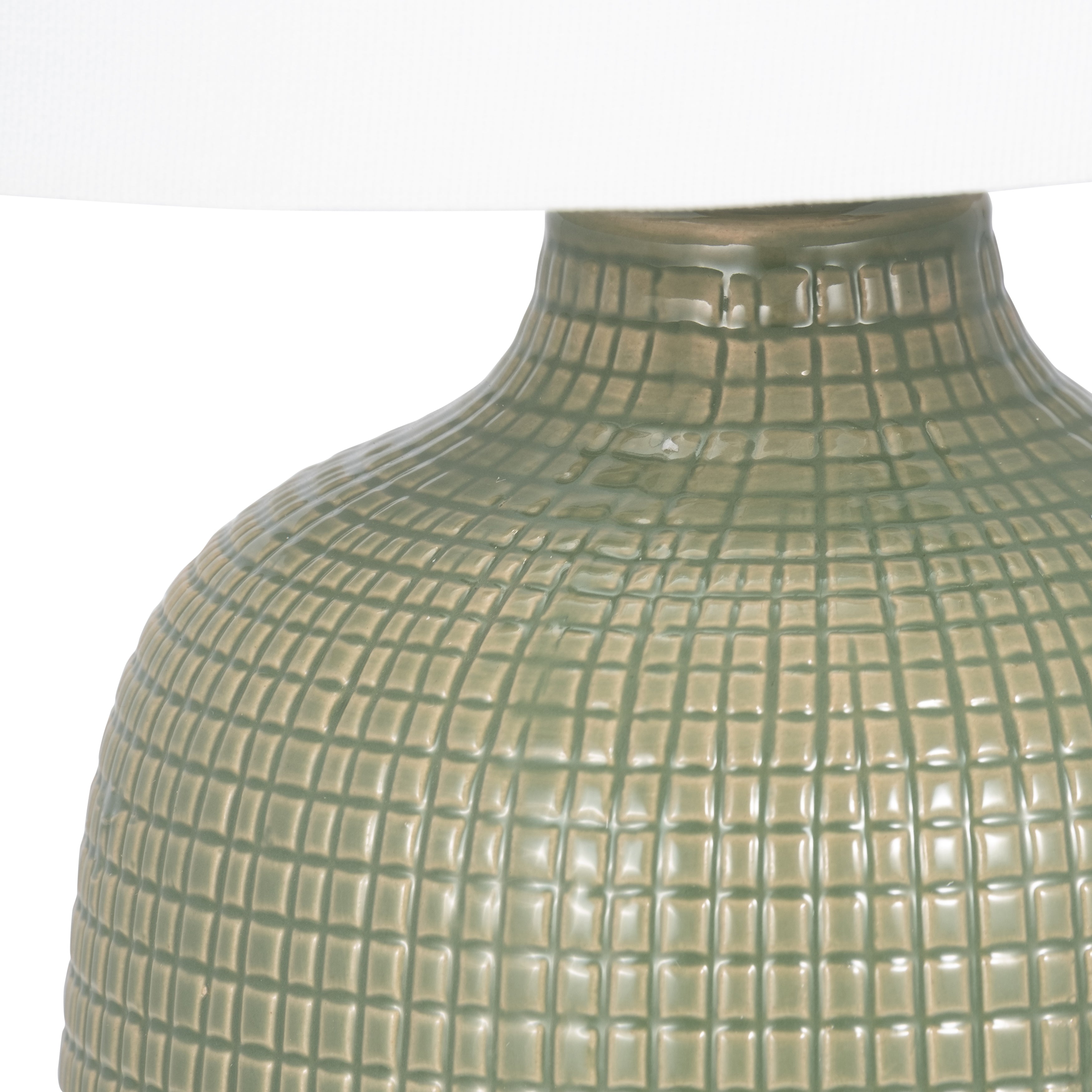 S/2 Ceramic 19" Table Lamp, Dk Sage