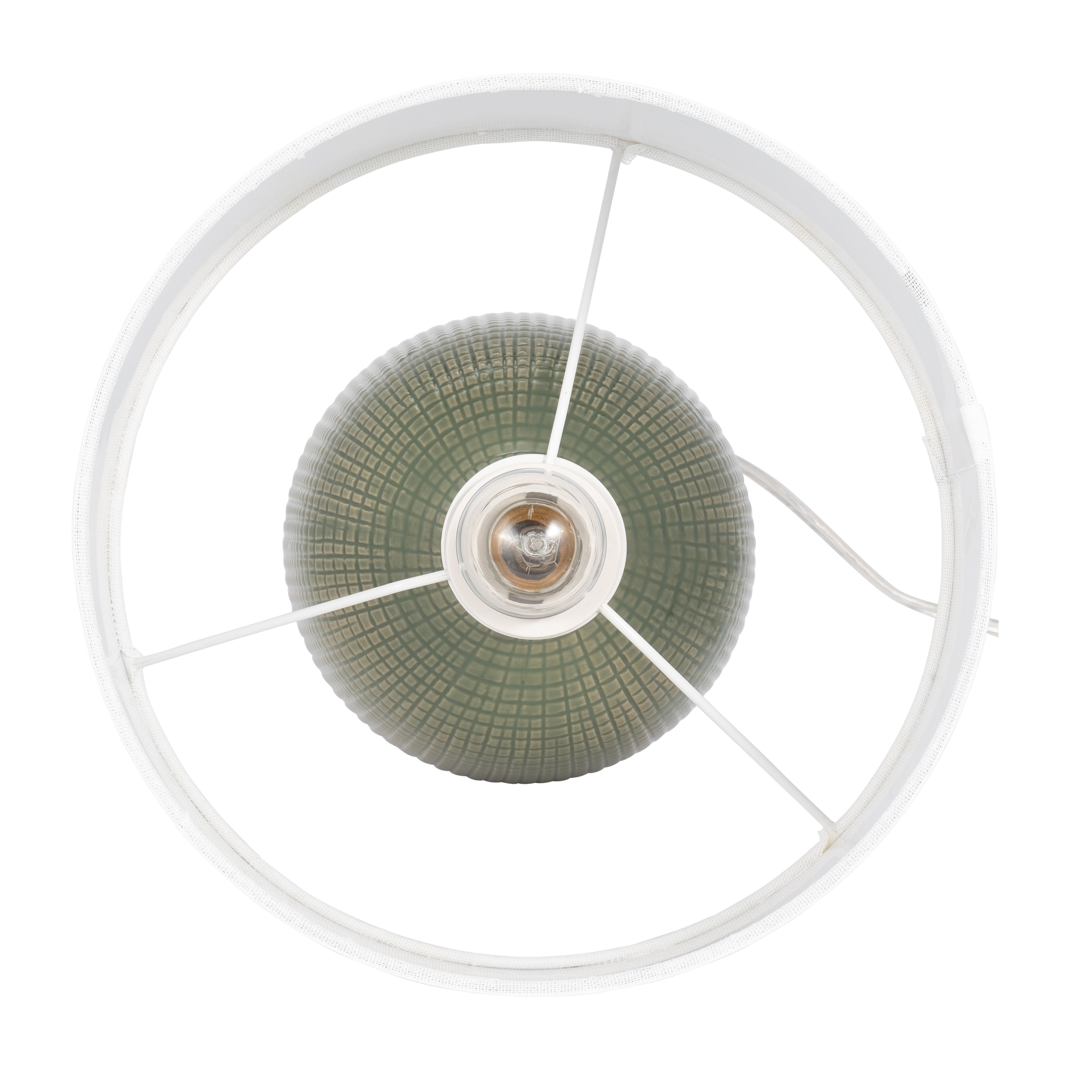 S/2 Ceramic 19" Table Lamp, Dk Sage