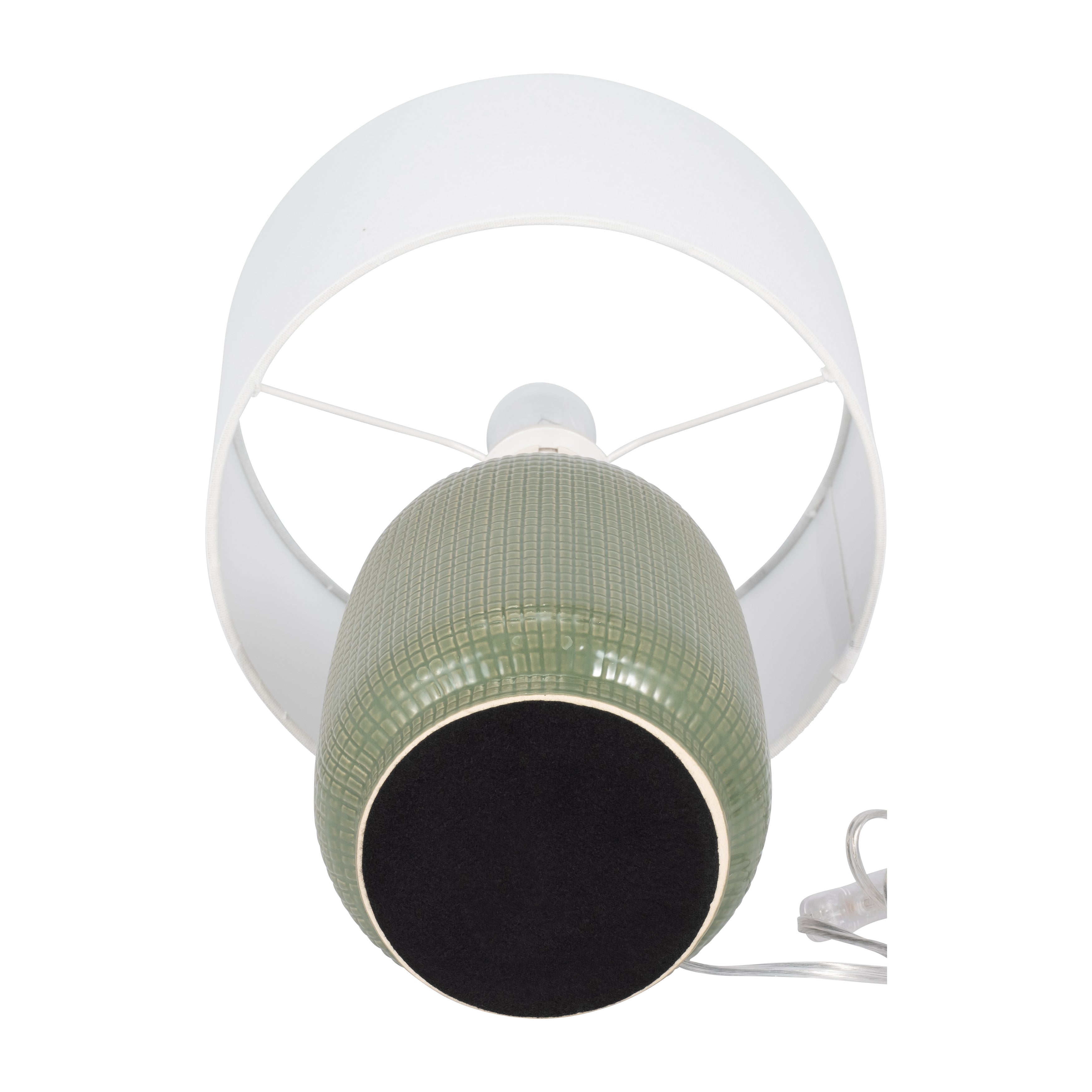 S/2 Ceramic 19" Table Lamp, Dk Sage