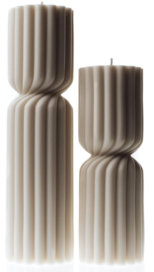 Wesley Wave Set of 2 Wax Candlesticks