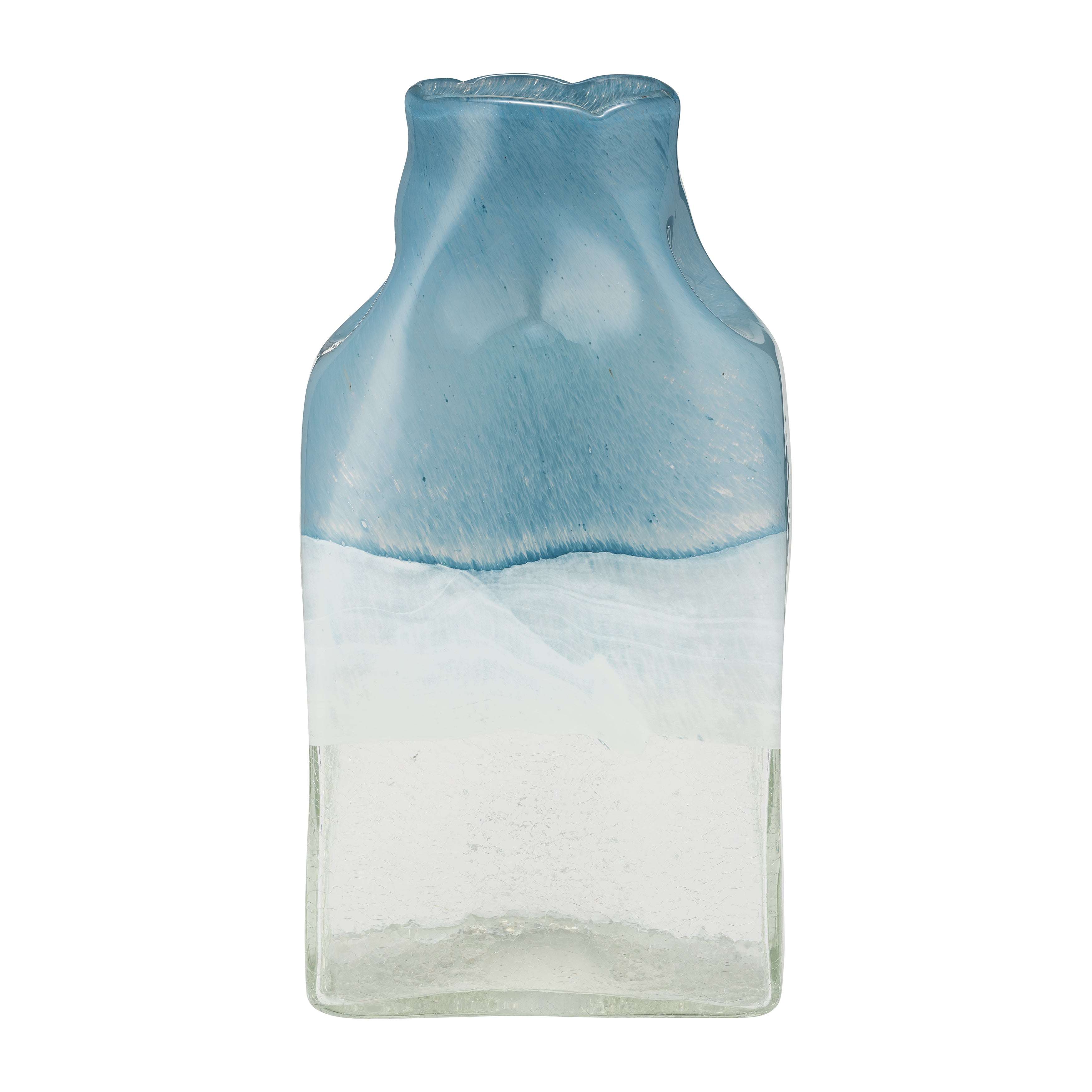 Coastal Chic: 13" Blue and White Bottle Vase - A Breath of Fresh Air