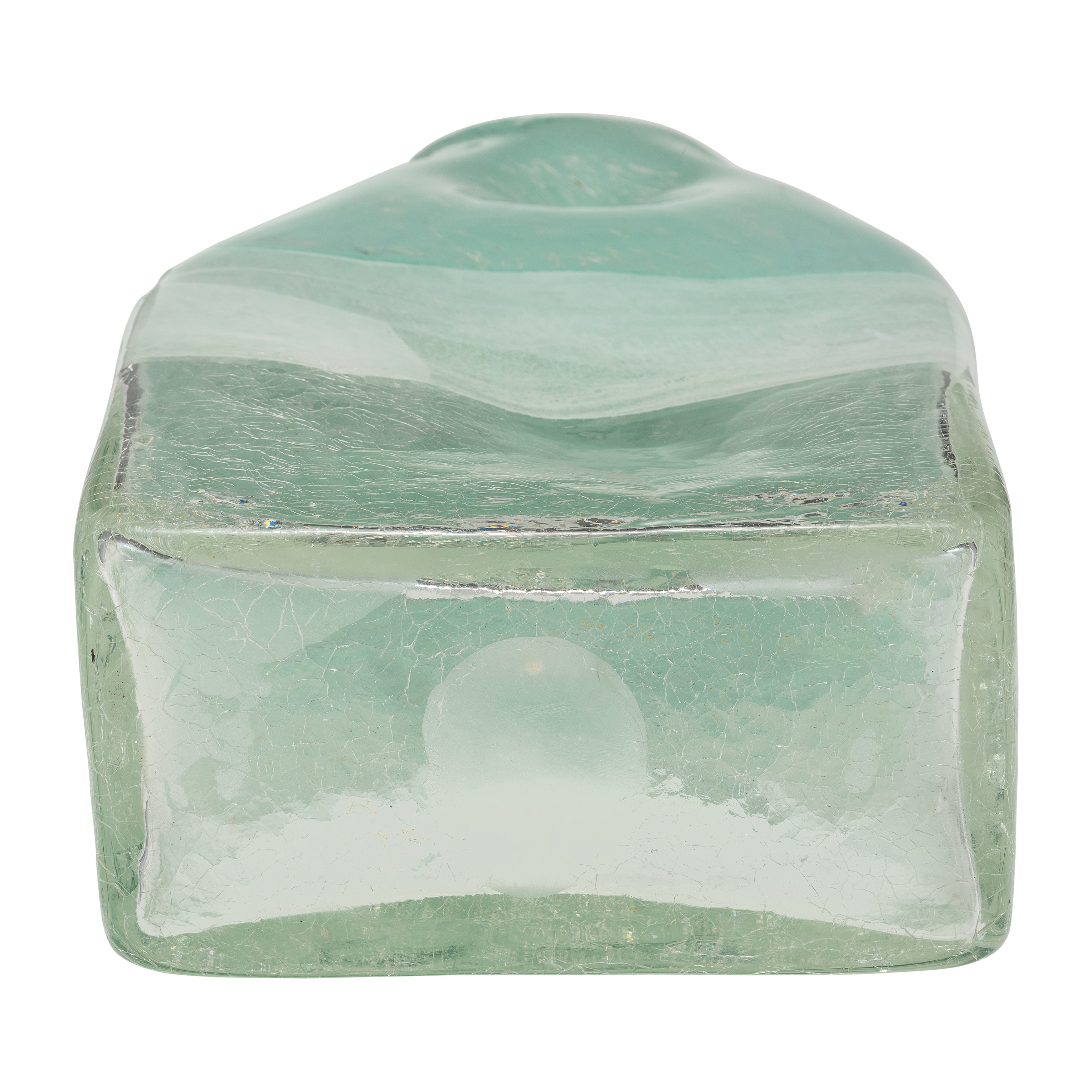 Aqua Dreamscape:13" Handblown Glass Vase in Serene Emerald