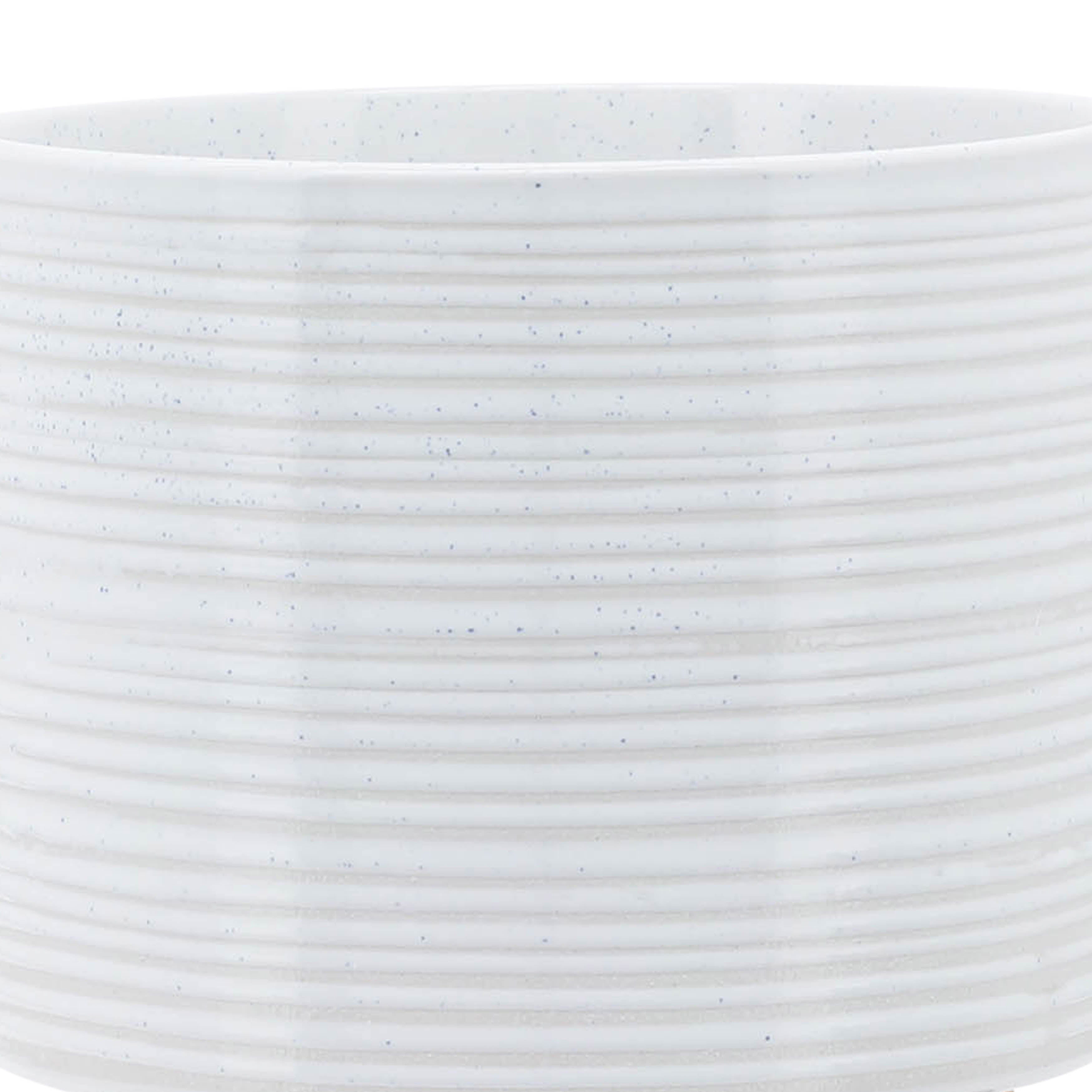 Cer, S/2 5/8" Planter On Stand, Speckled White