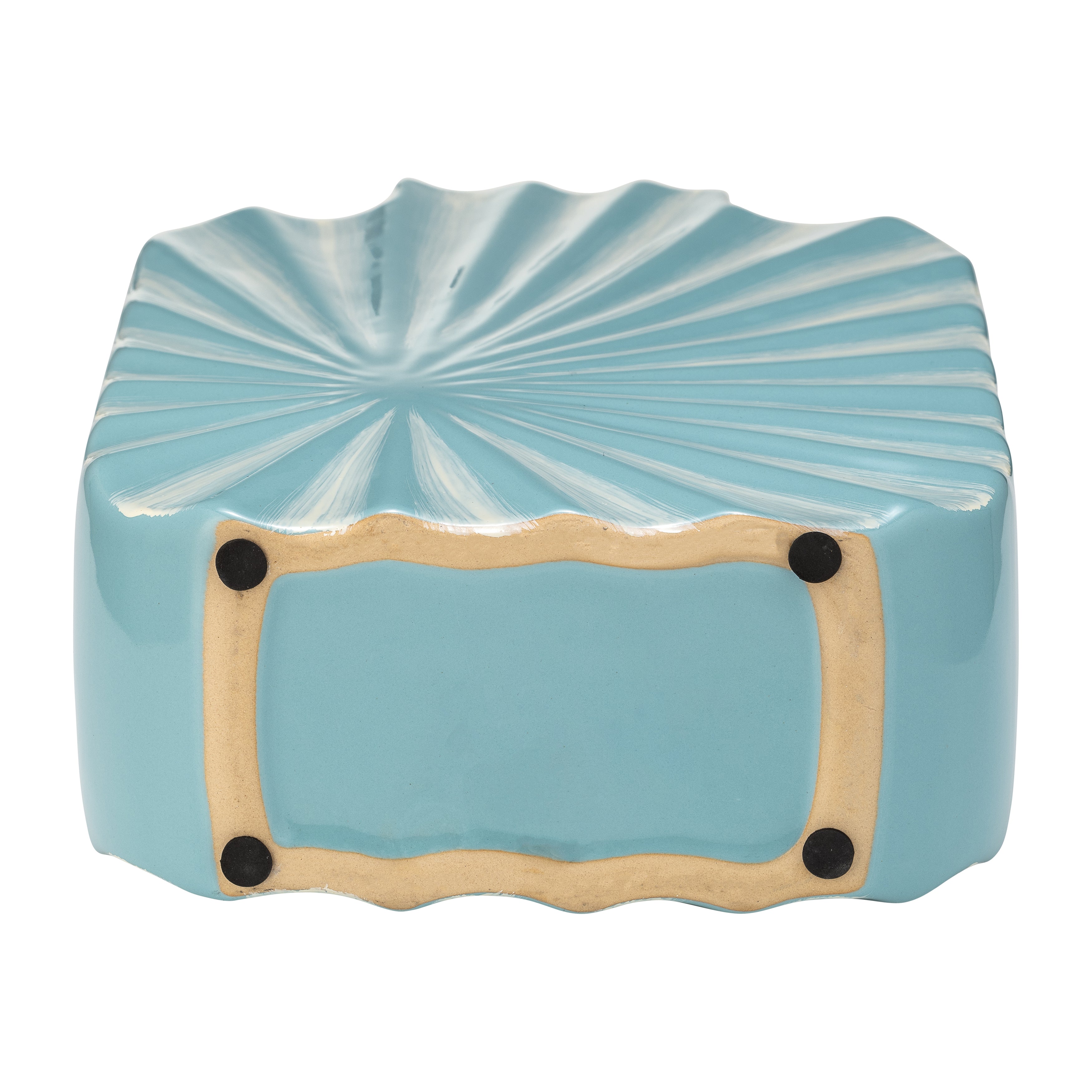 Sun-Kissed Shores: 12" Textured Aqua Vase - A Coastal Catch