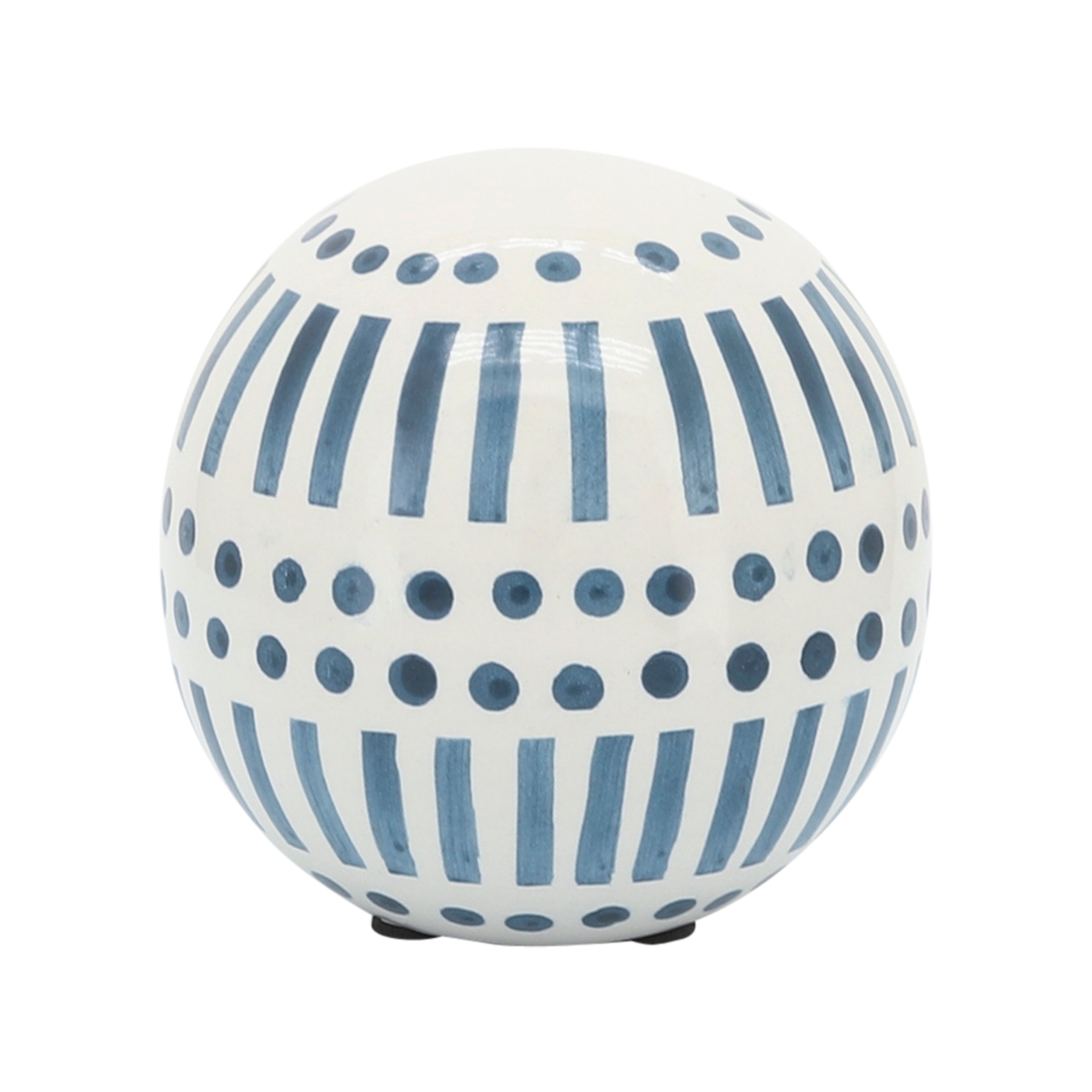 Modern Marina: Set of 3 Nesting Navy Blue Ceramic Orbs