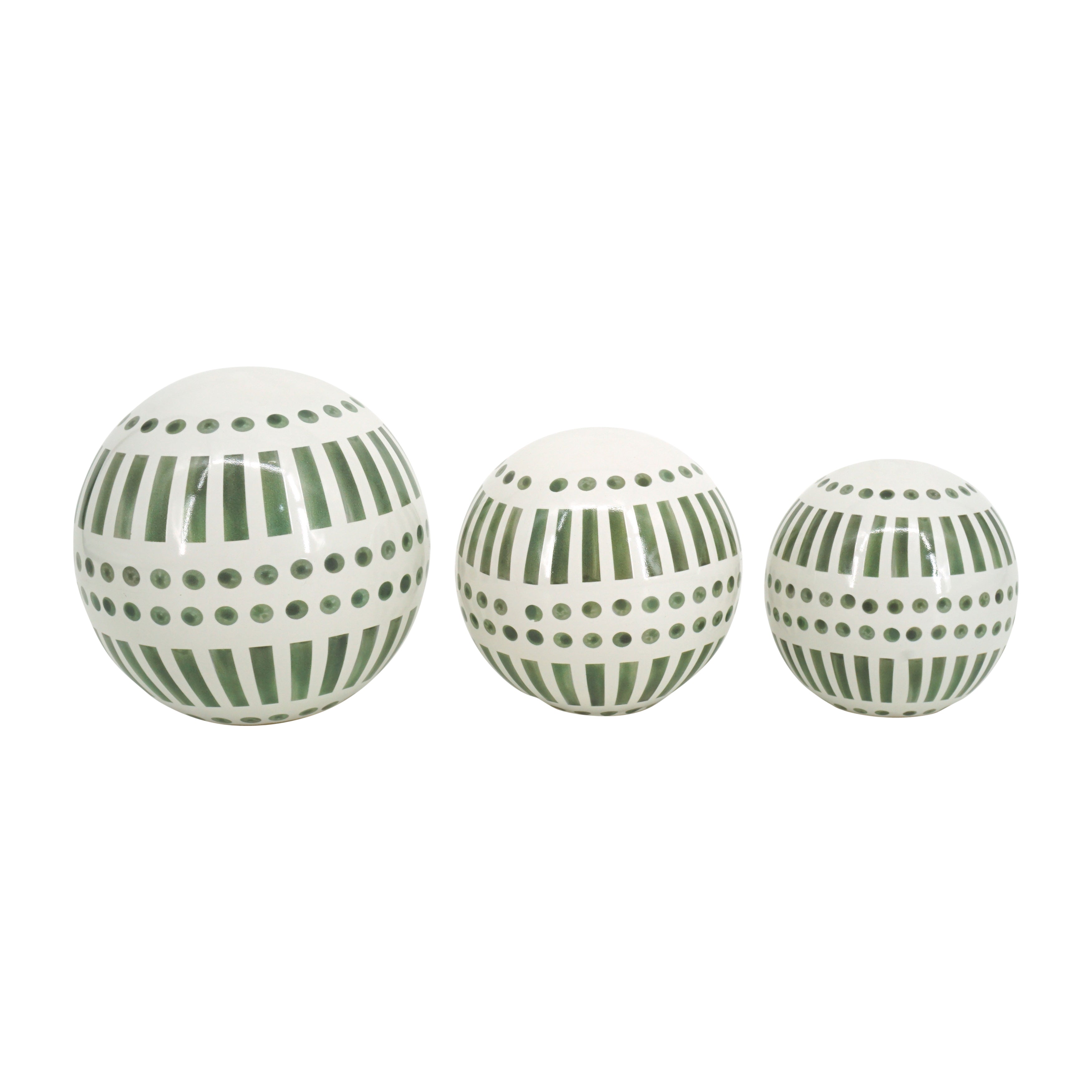Nested Nature: Set of 3 Dark Sage Green Ceramic Orbs in Graduated Sizes