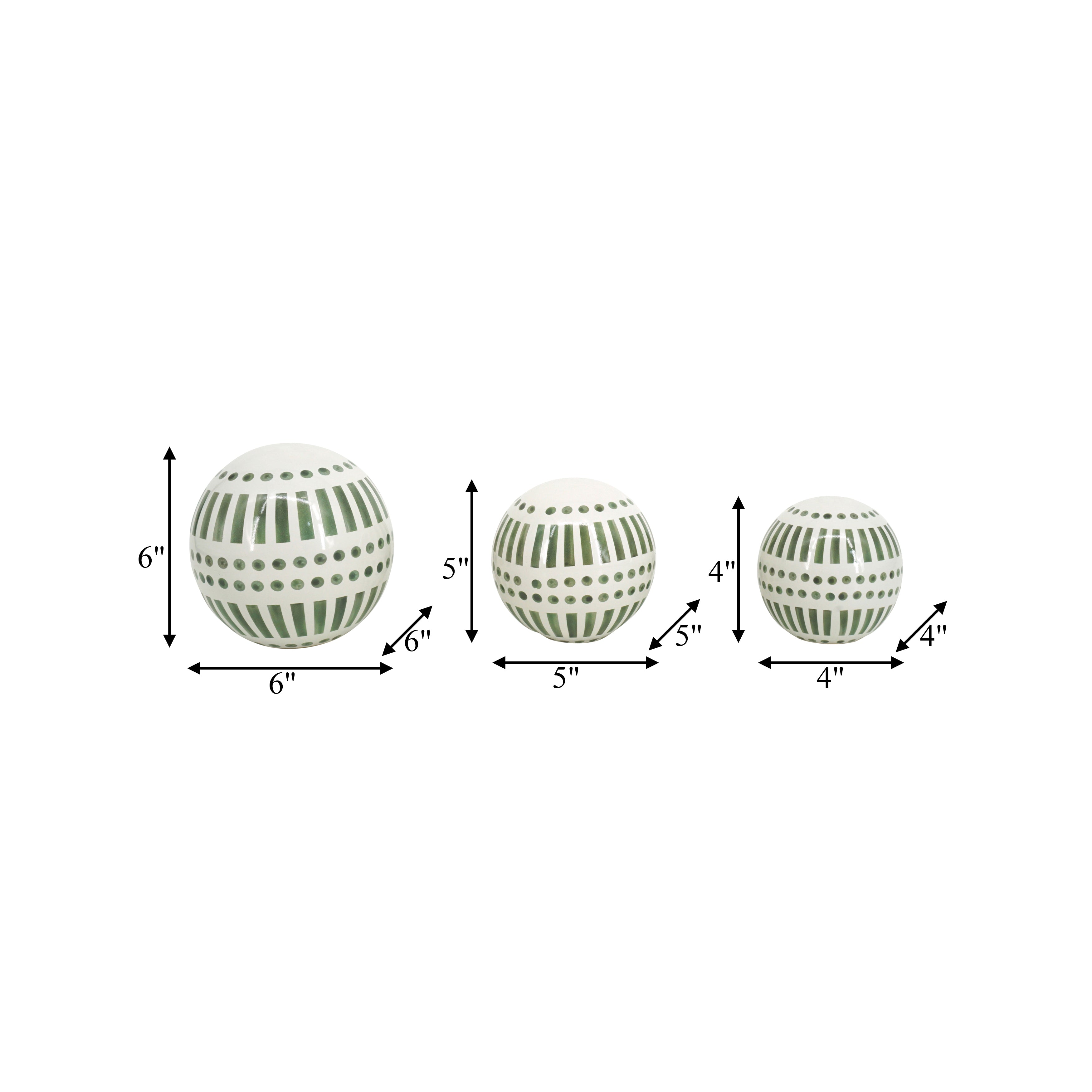 Nested Nature: Set of 3 Dark Sage Green Ceramic Orbs in Graduated Sizes