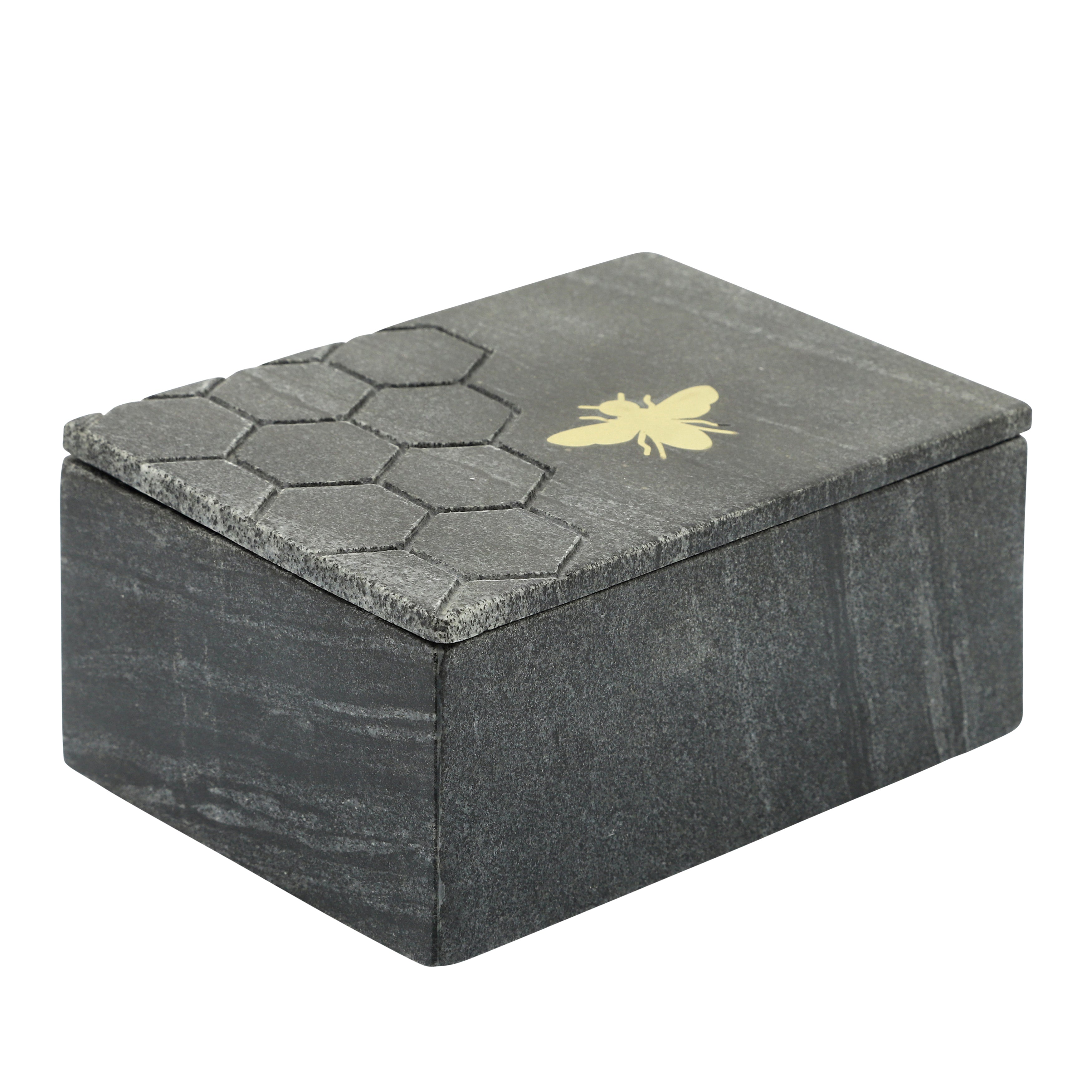 Noir Nectar: Black Marble Stash Box