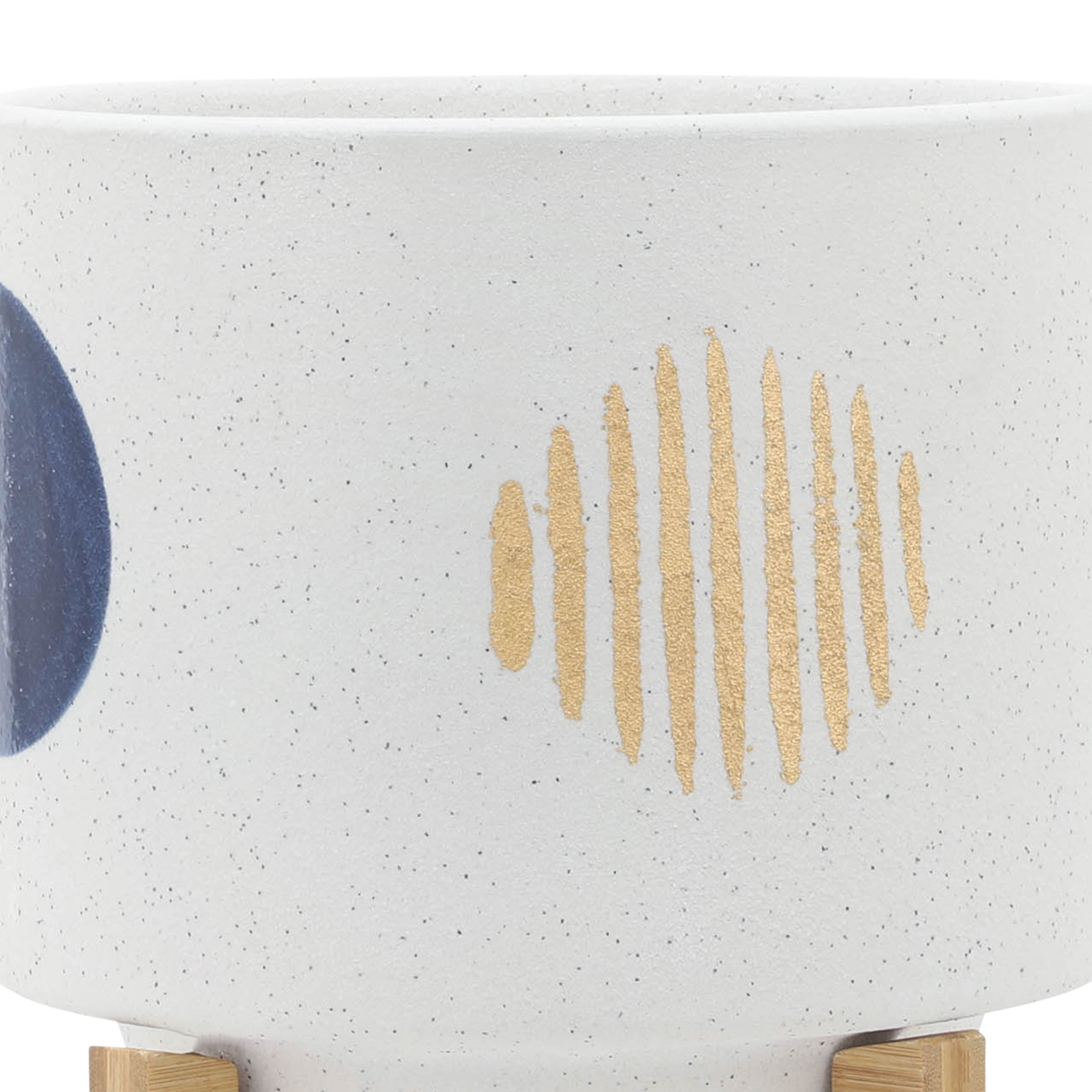 S/2 5/8" Funky Planter W/ Stand, White