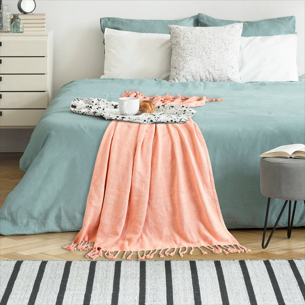 Cozy Coral Throw Blanket