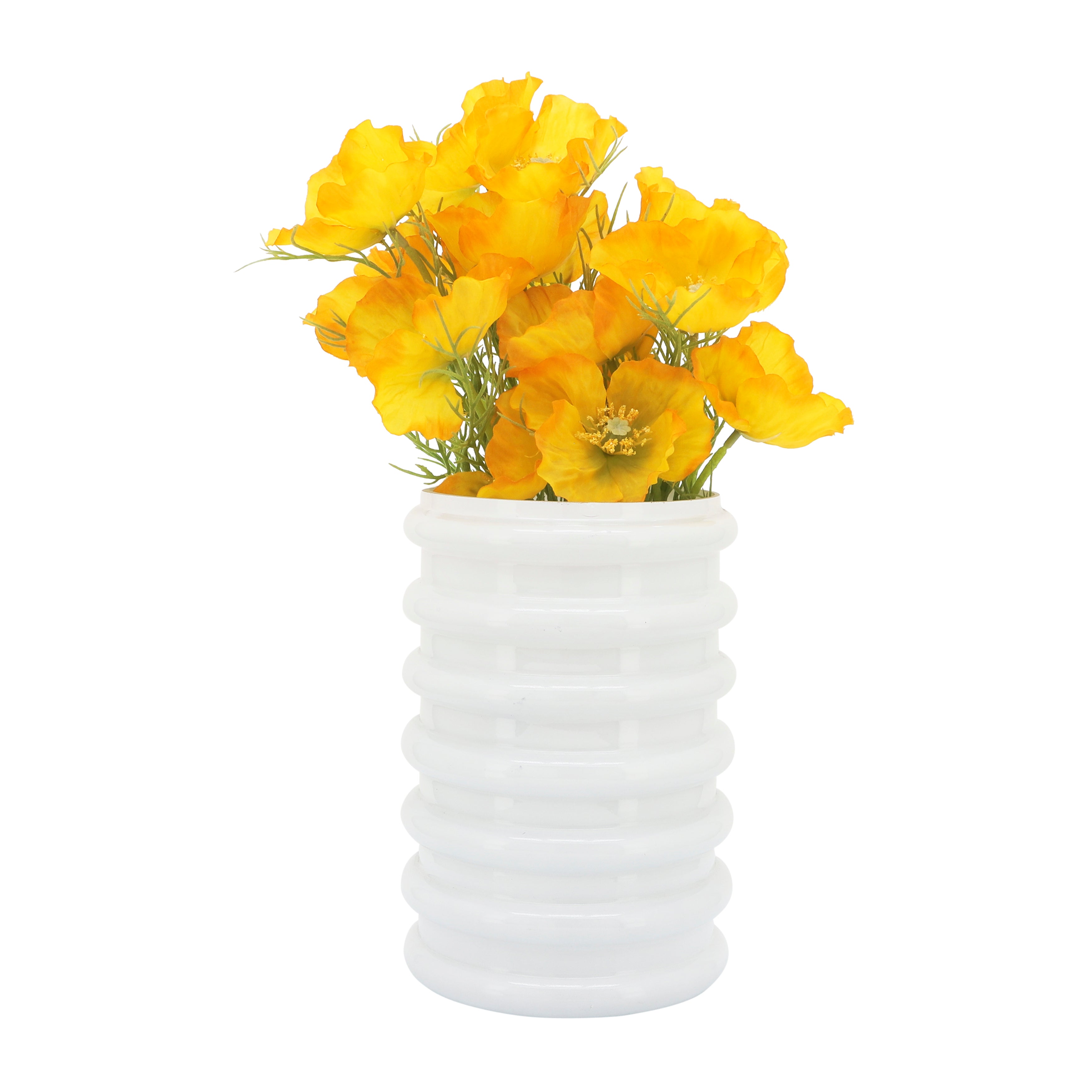 Bring on the Blooms! 9" White Scalloped Vase for Breathtaking Bouquets