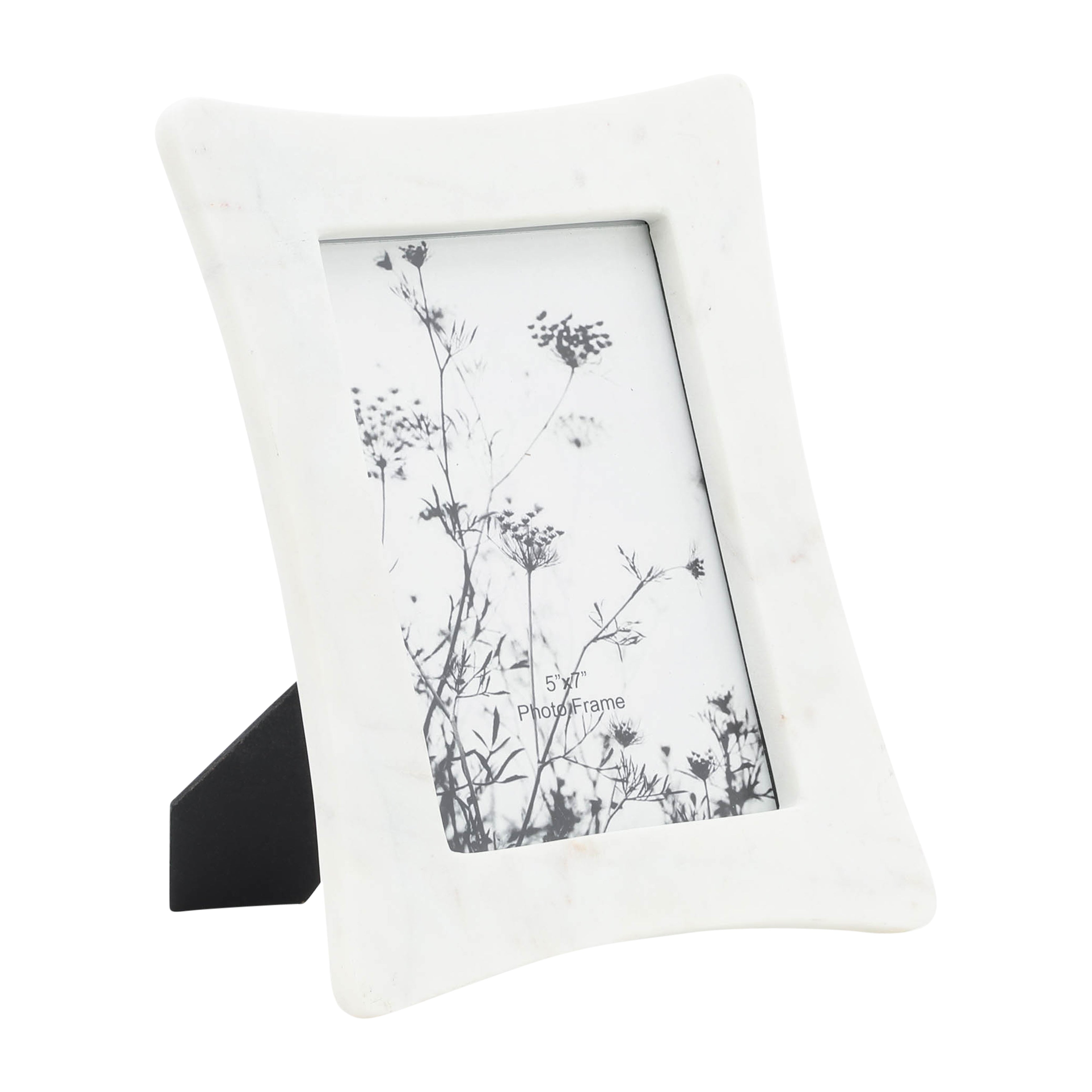 Classic Marble Touch: White Curved 5x7 Photo Frame for Timeless Décor