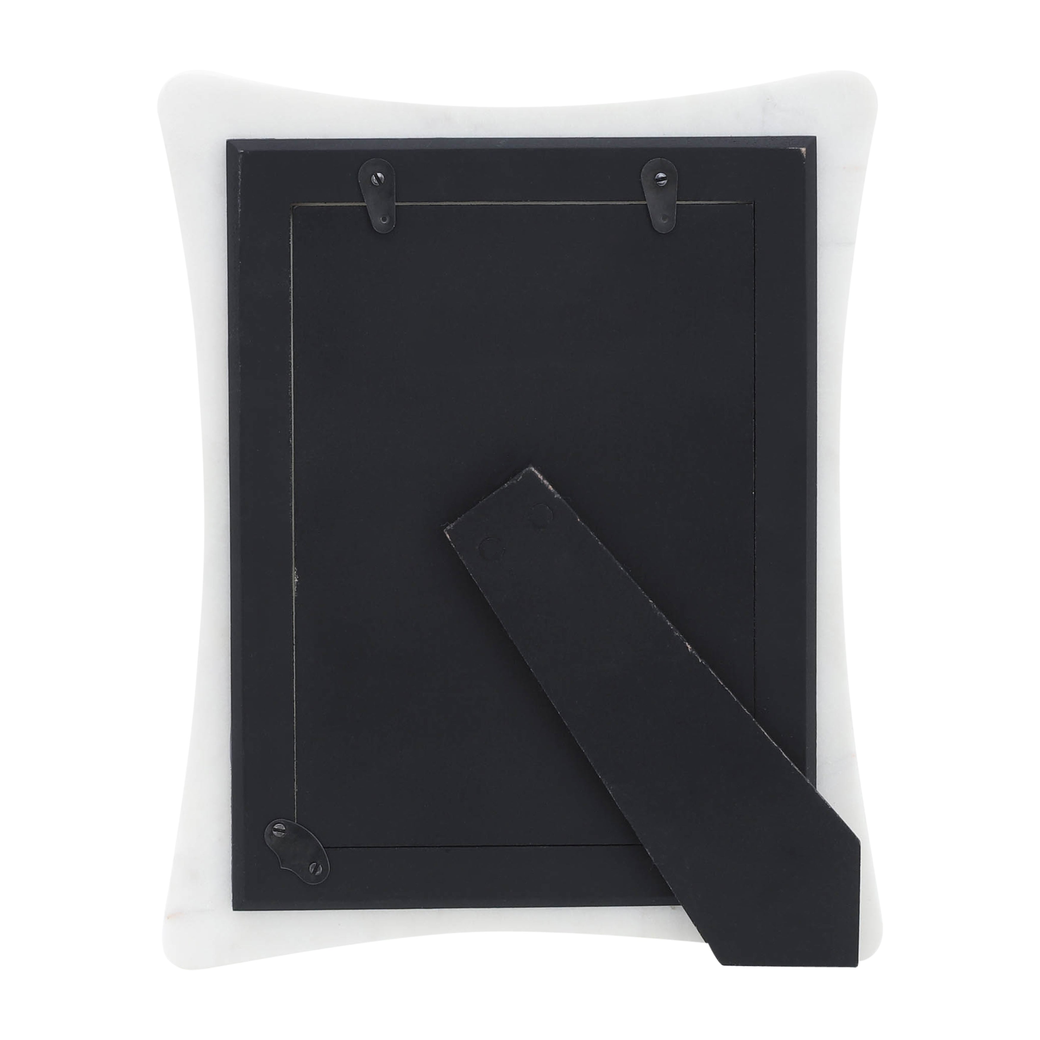 Classic Marble Touch: White Curved 5x7 Photo Frame for Timeless Décor