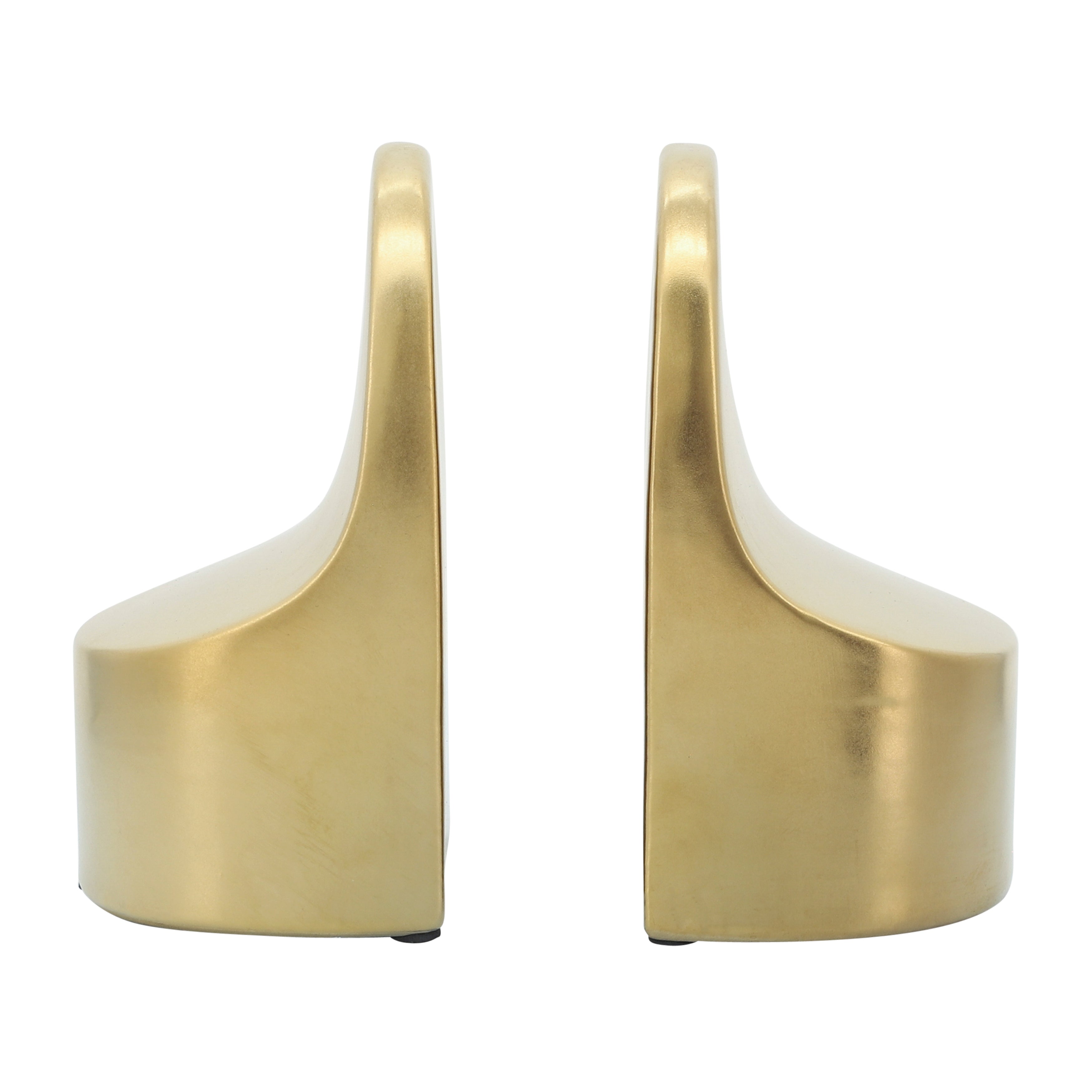 Mesmeric Aura: Ceramic 6" Contemporary Bookends in Luxe Gold Finish