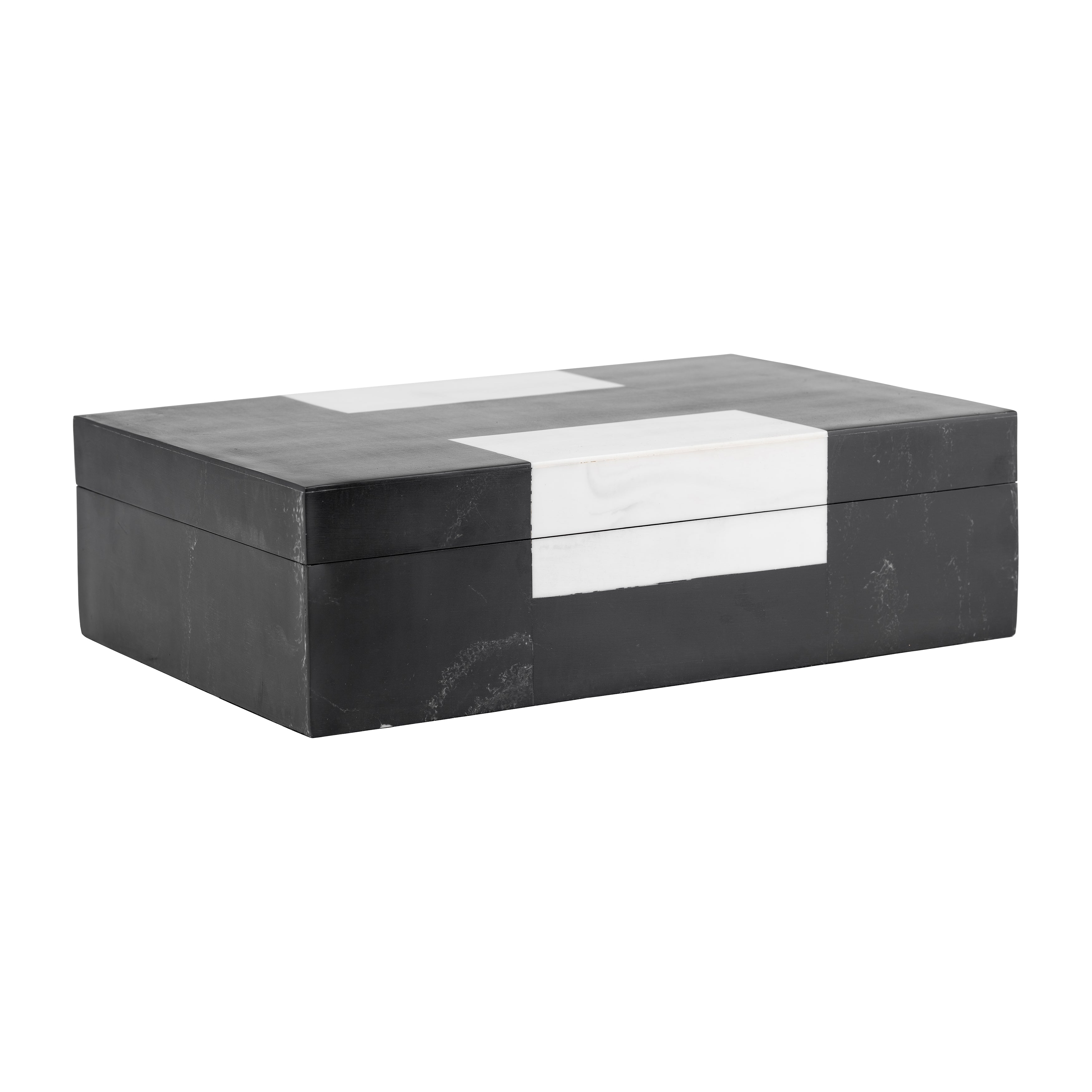 Contrast Chronicles: Pair of Resin Boxes, 10/12" H, in Monochromatic Magic