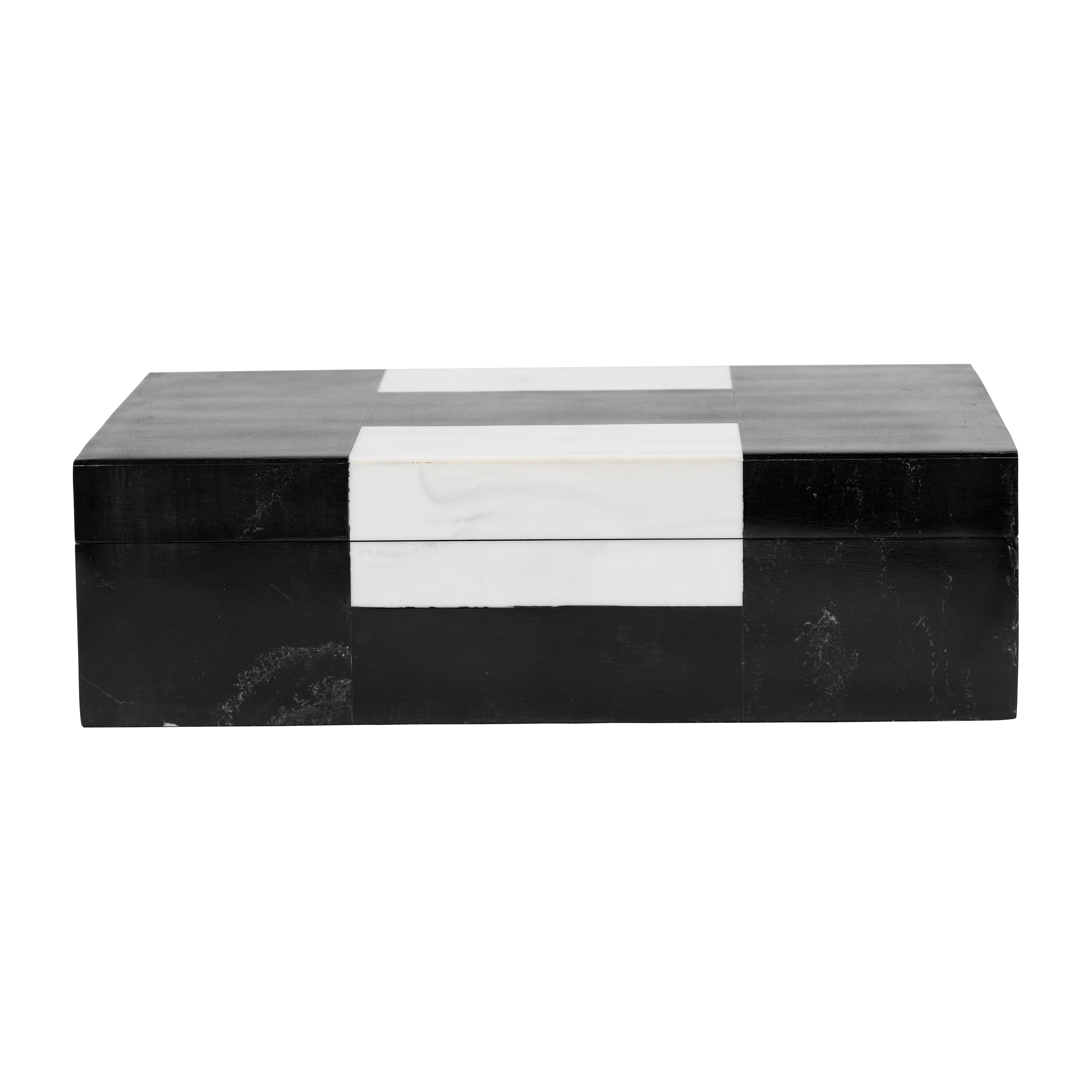 Contrast Chronicles: Pair of Resin Boxes, 10/12" H, in Monochromatic Magic