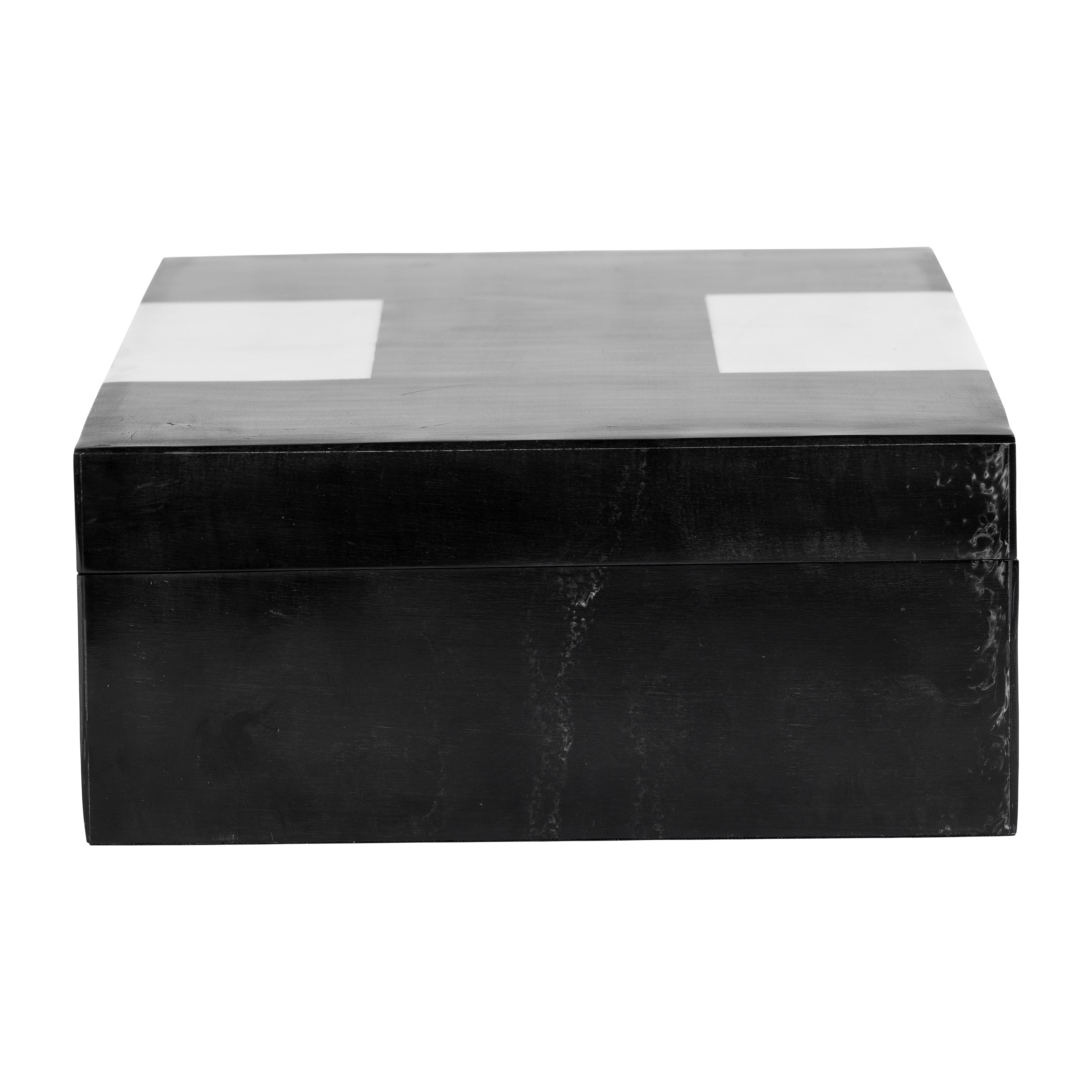 Contrast Chronicles: Pair of Resin Boxes, 10/12" H, in Monochromatic Magic