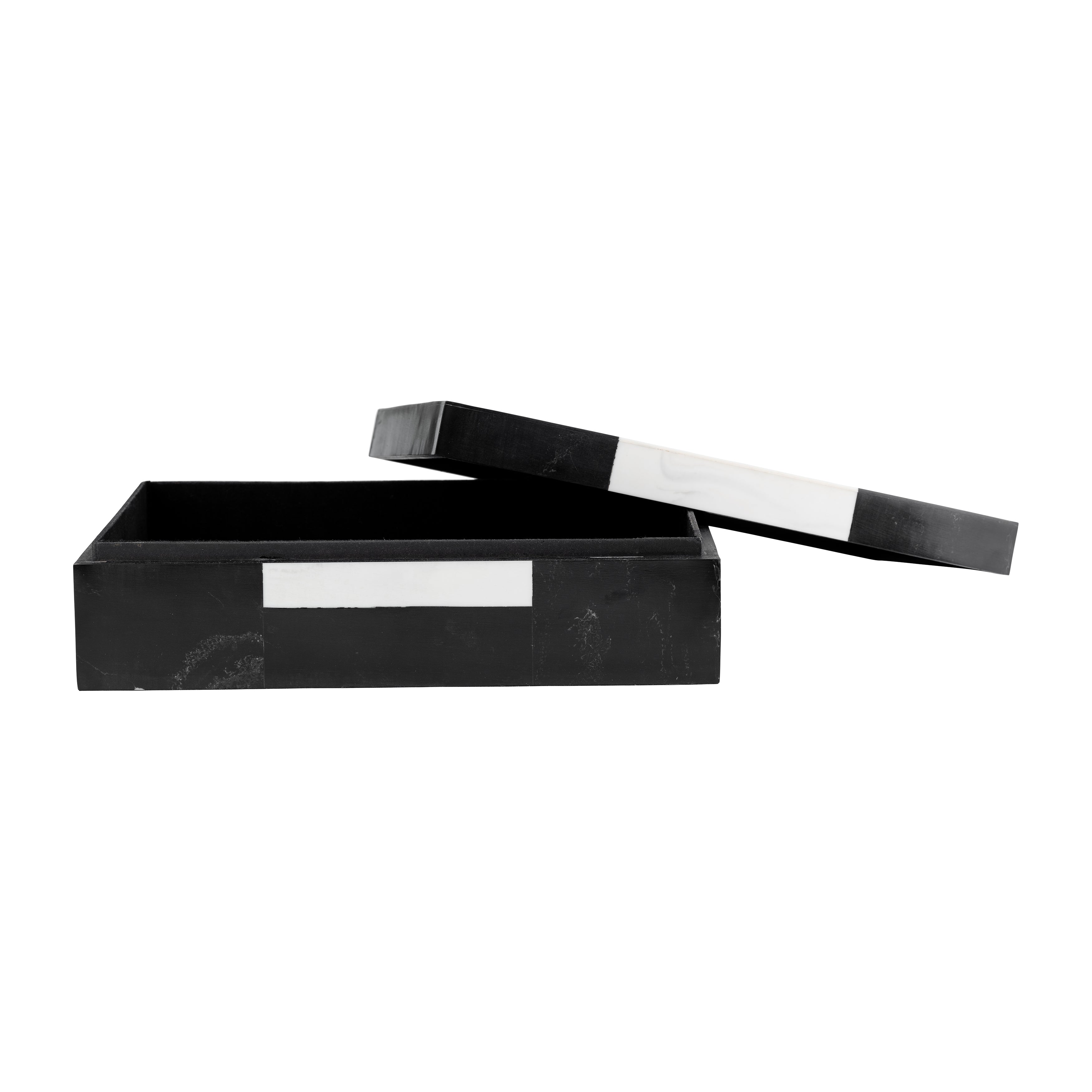 Contrast Chronicles: Pair of Resin Boxes, 10/12" H, in Monochromatic Magic