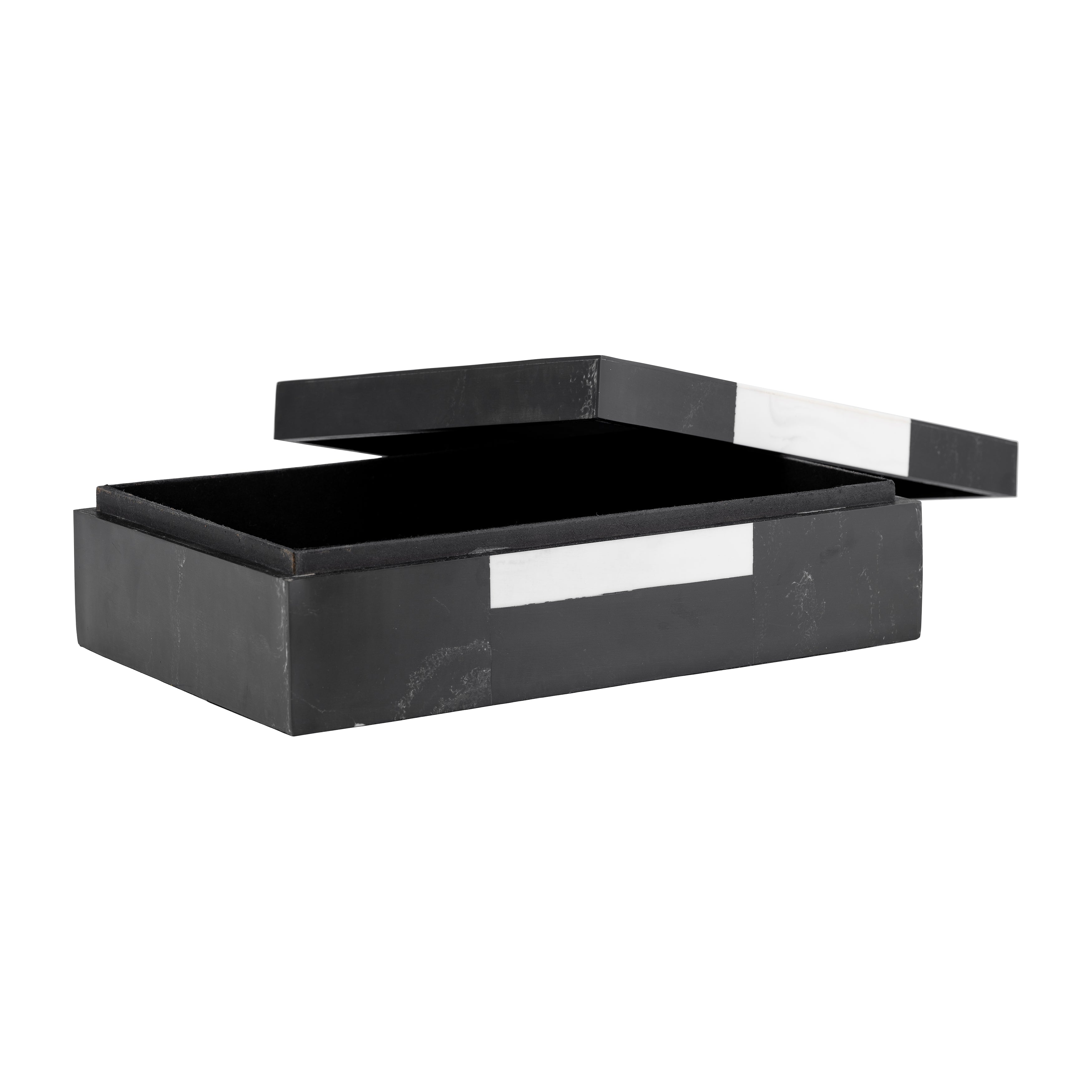Contrast Chronicles: Pair of Resin Boxes, 10/12" H, in Monochromatic Magic