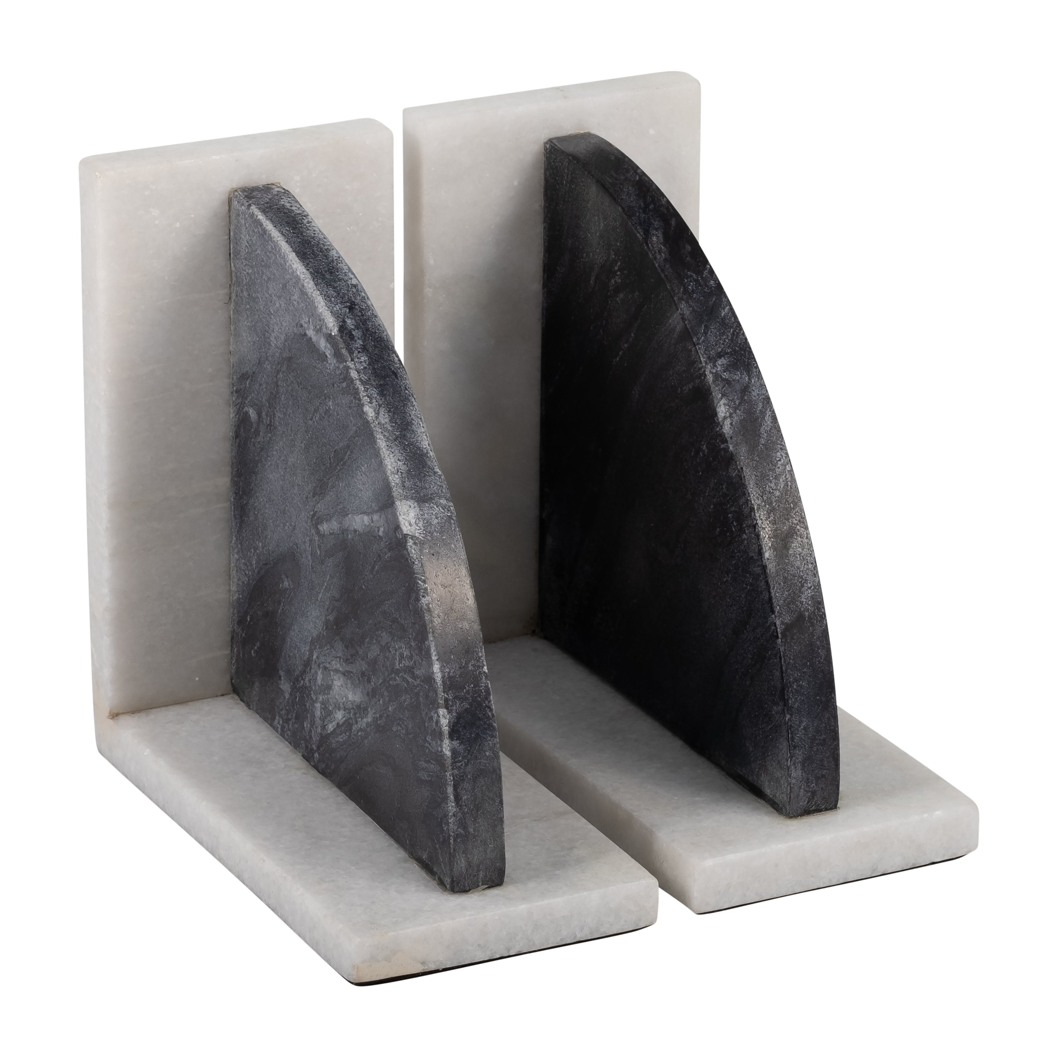 Yin & Yang: Black & White Marble Bookends (Set of 2)