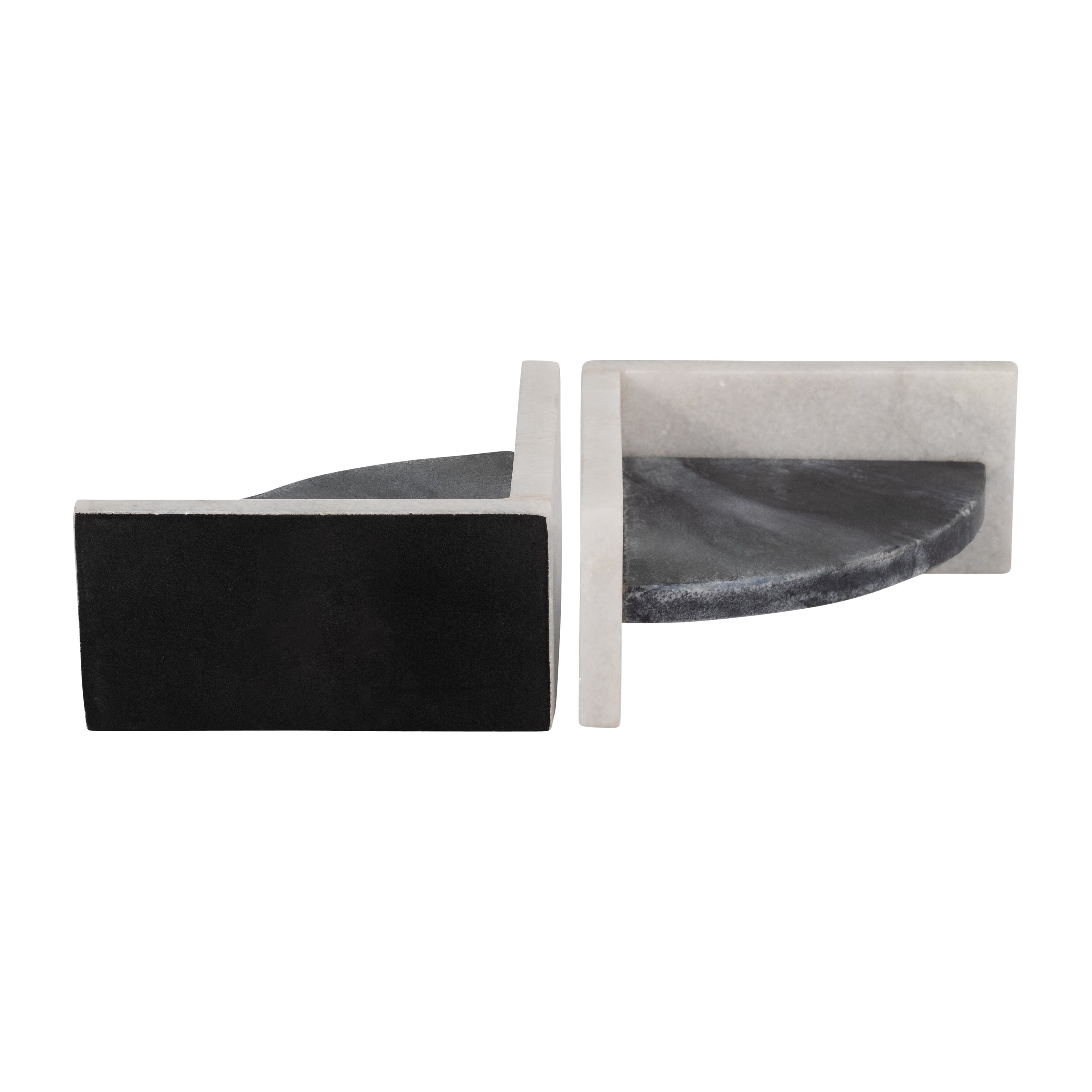 Yin & Yang: Black & White Marble Bookends (Set of 2)