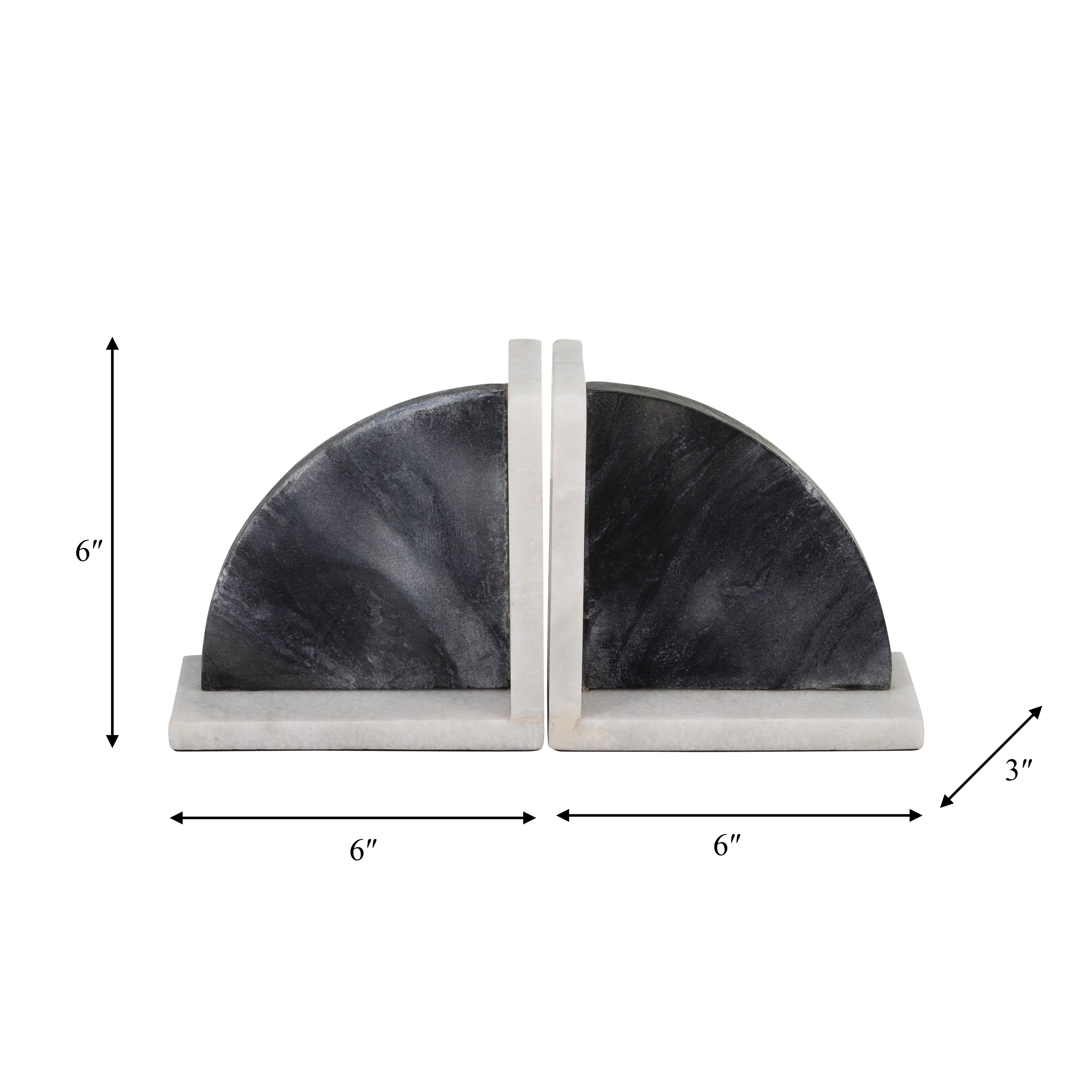 Yin & Yang: Black & White Marble Bookends (Set of 2)
