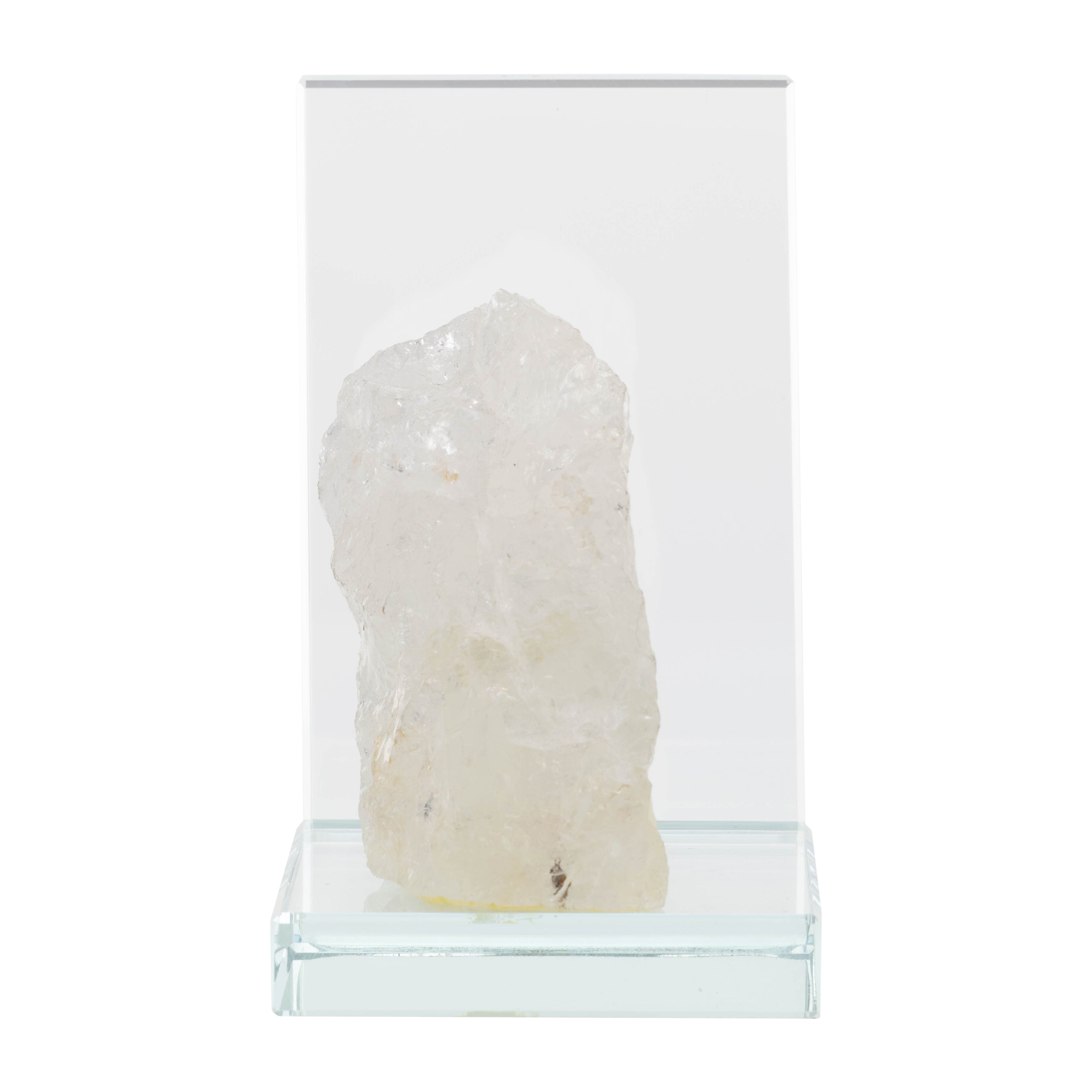 Ice and Stone: Minimalist Glass Bookends (Set of 2)