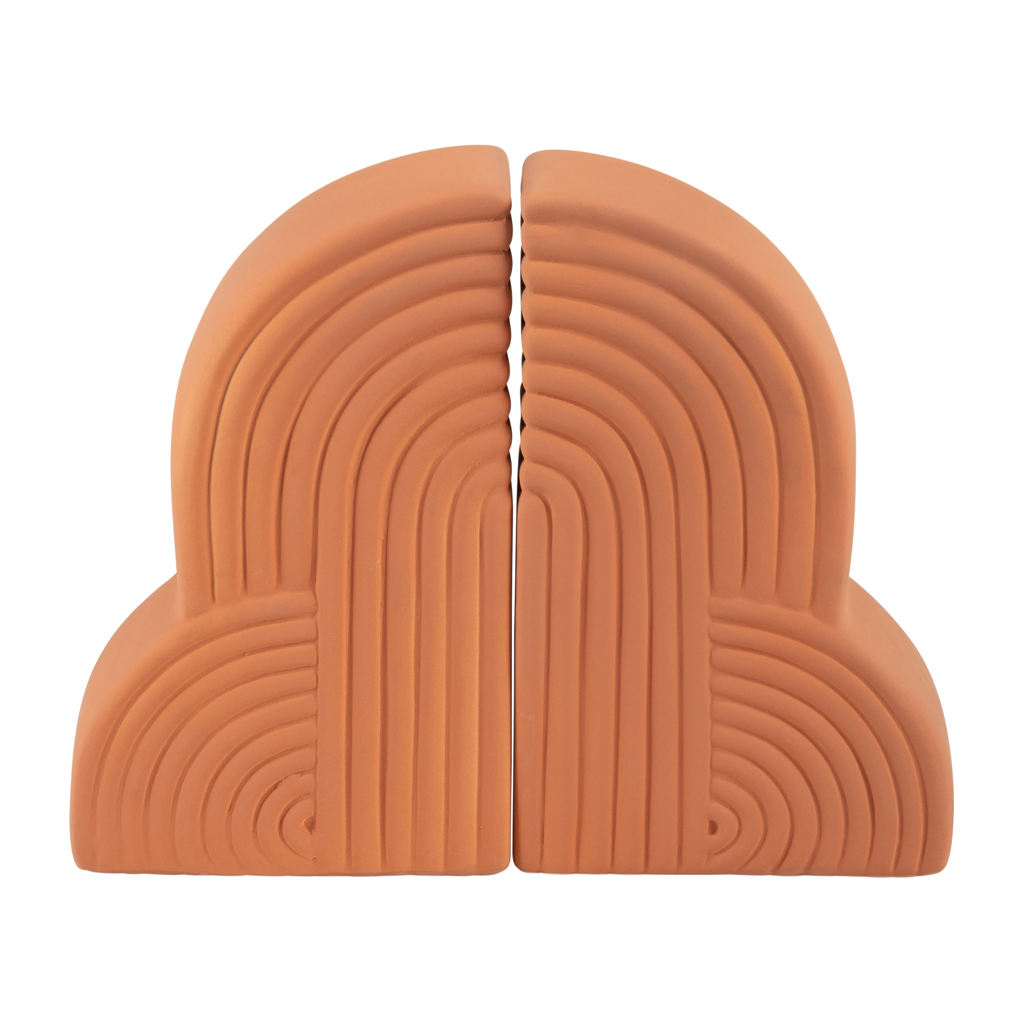 Canyon Curve: Terracotta Arch Bookends (Large Set)