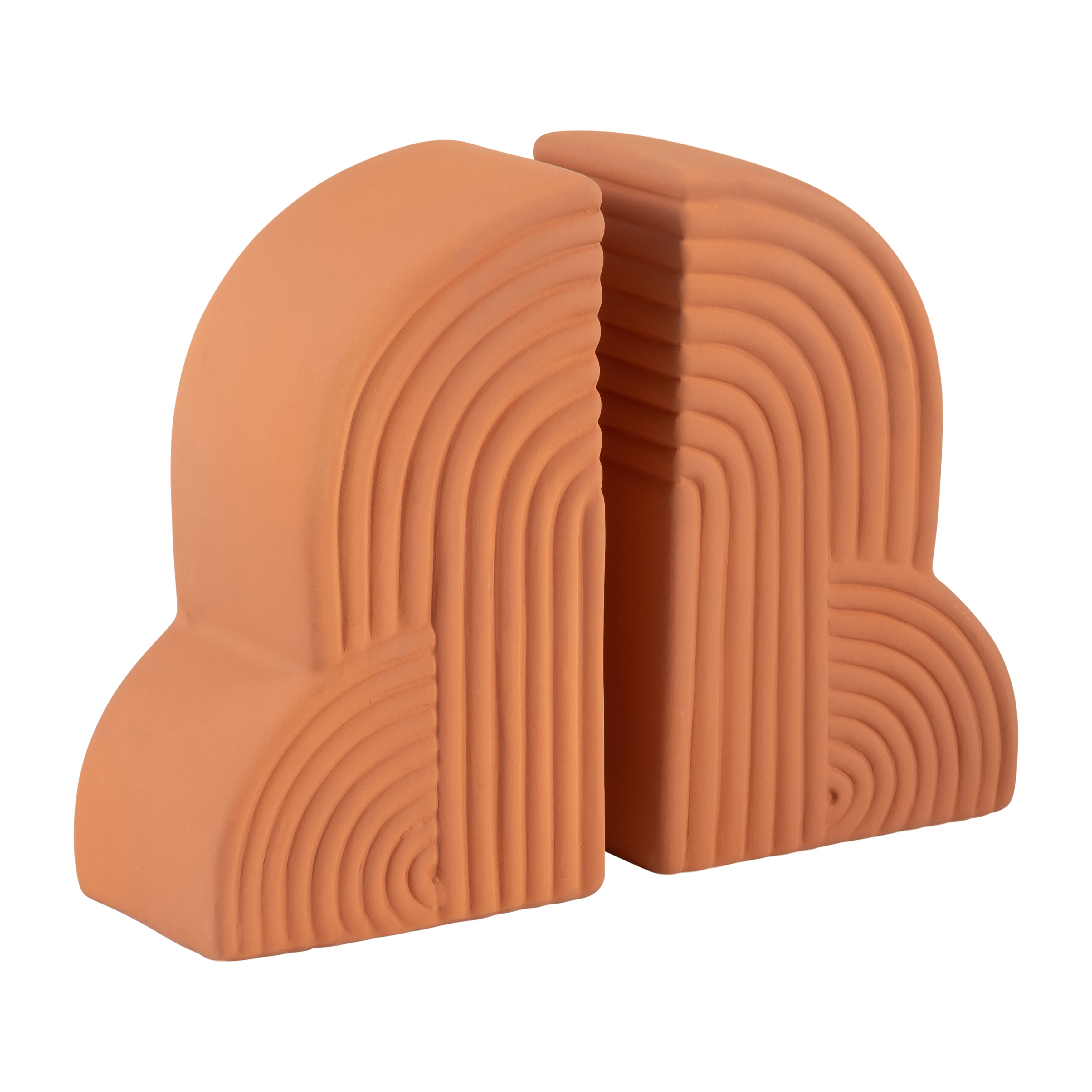 Canyon Curve: Terracotta Arch Bookends (Large Set)