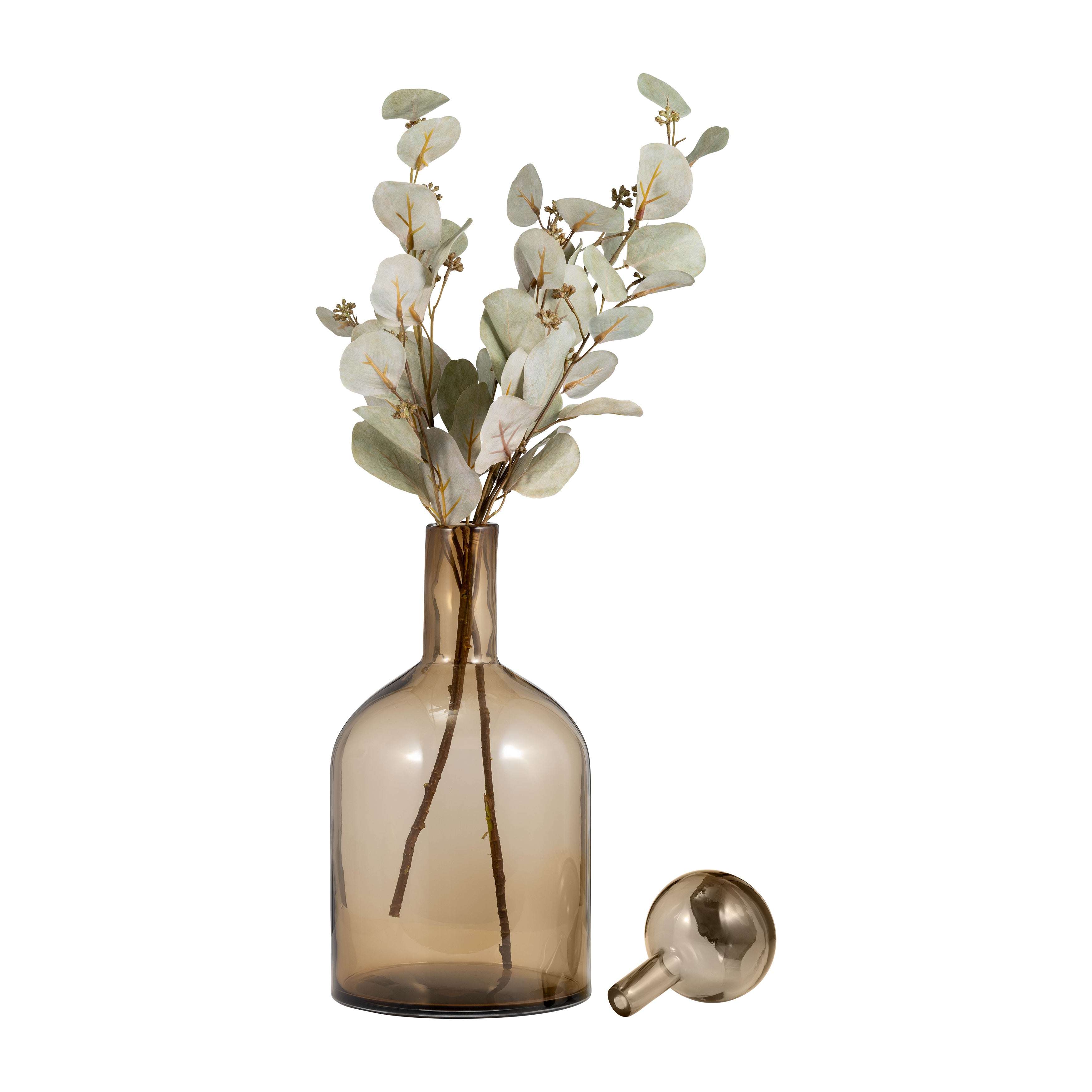 Desert Mirage: 17" Glass Bottle w/ Stopper - A Taupe Oasis