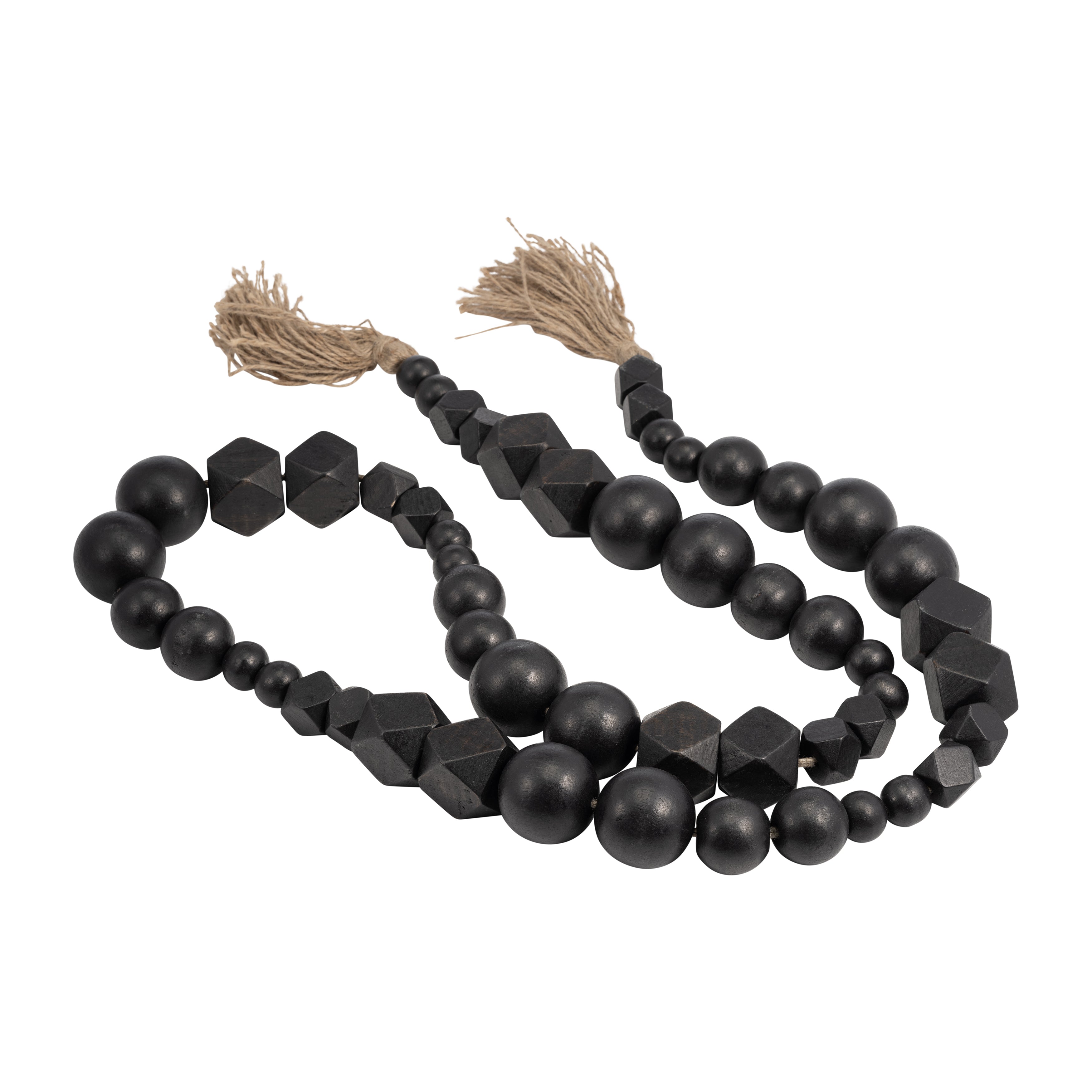 Ebon Enchantment: Black Wood Bead Strand