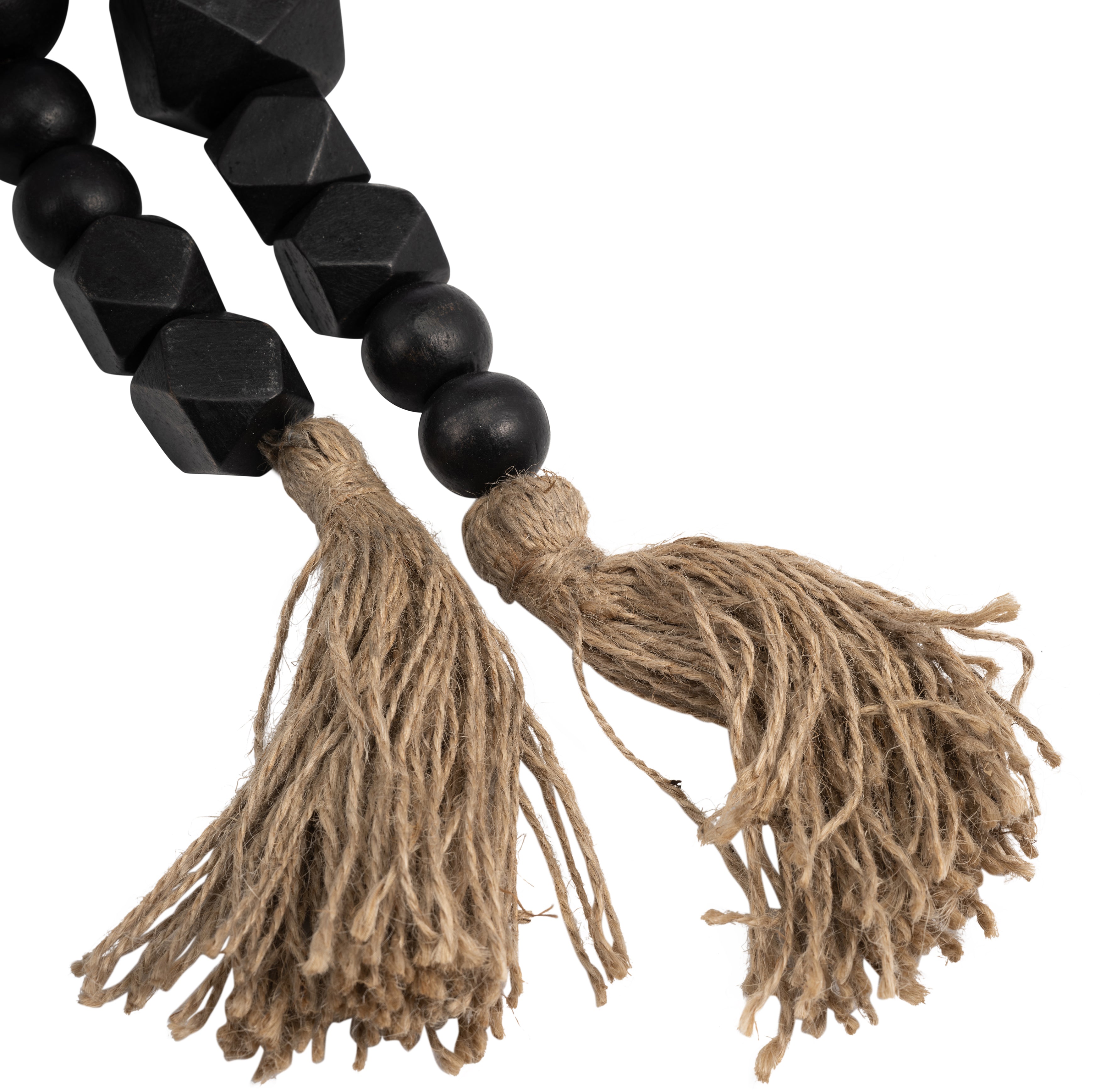 Ebon Enchantment: Black Wood Bead Strand