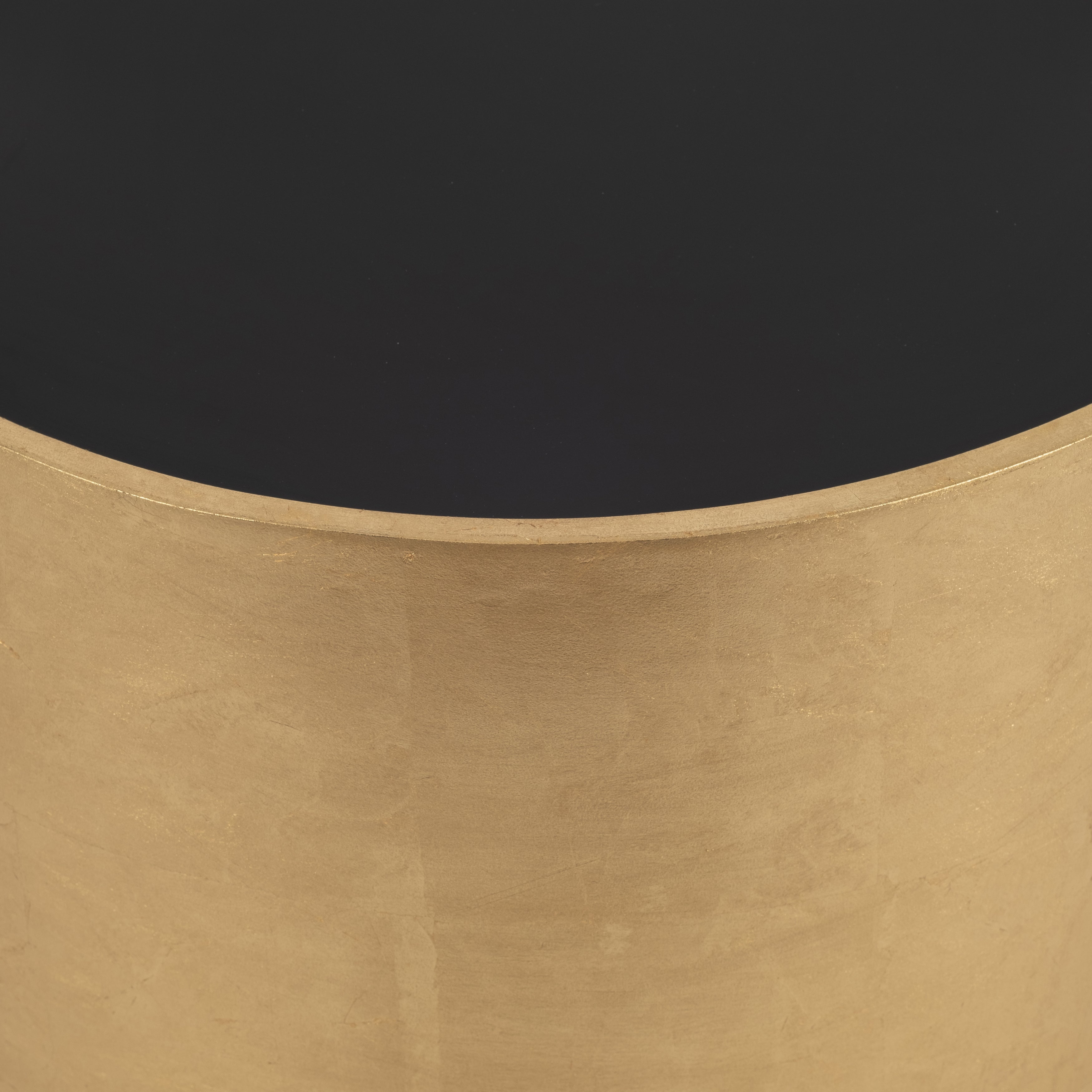 Modern Gold and Black Glass/Wood Side Table