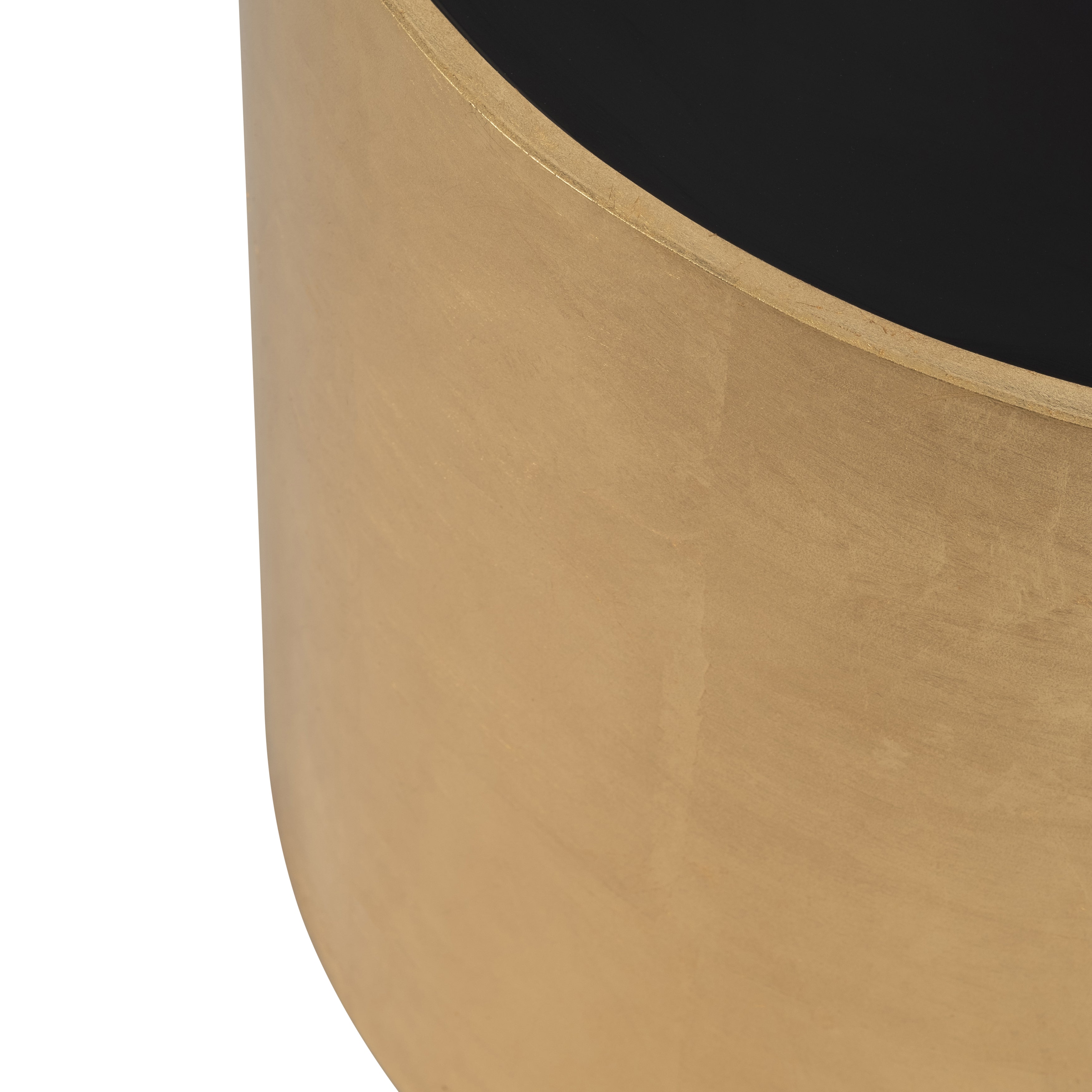 Modern Gold and Black Glass/Wood Side Table