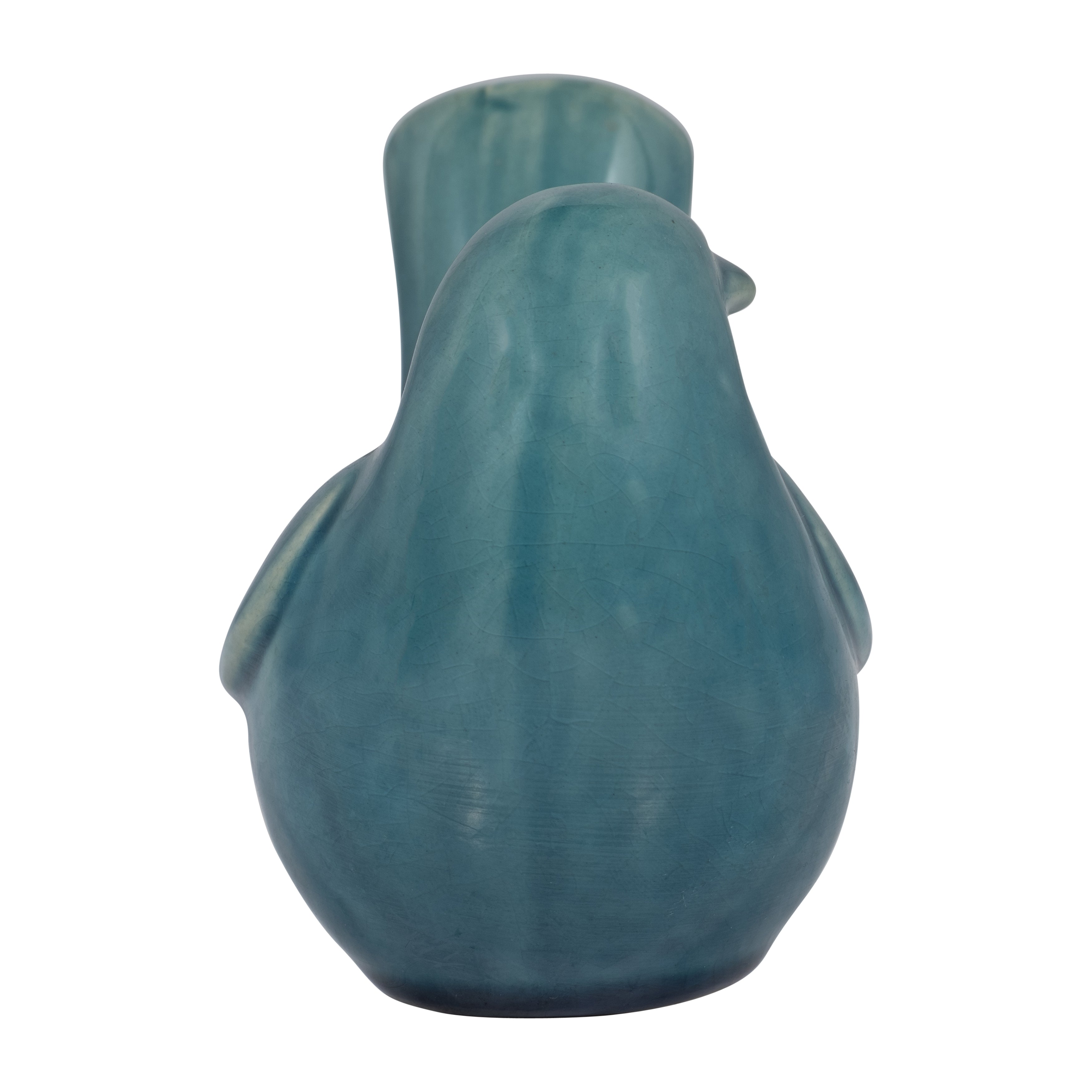 Small Blue Ceramic Bird Sculpture (5")