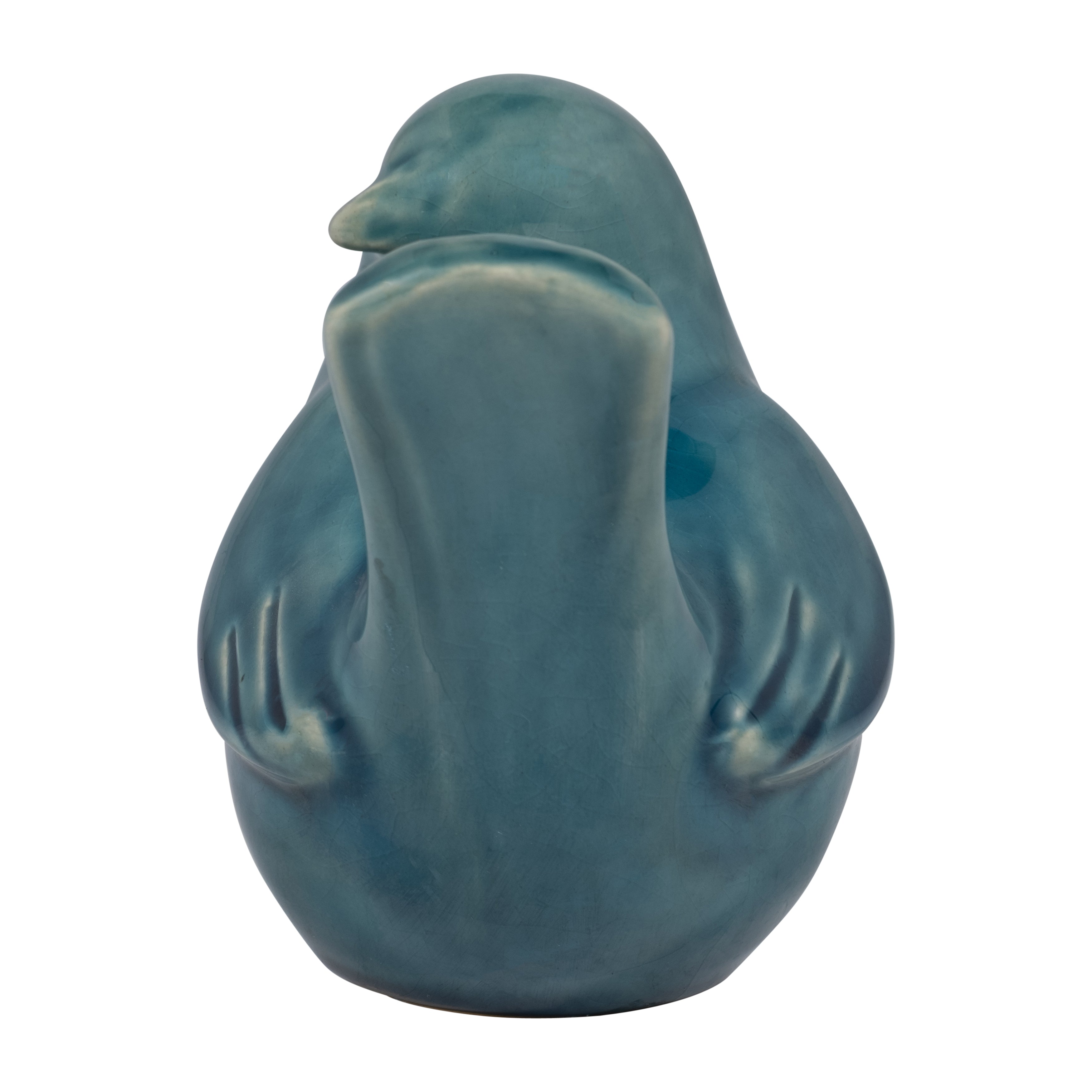 Small Blue Ceramic Bird Sculpture (5")