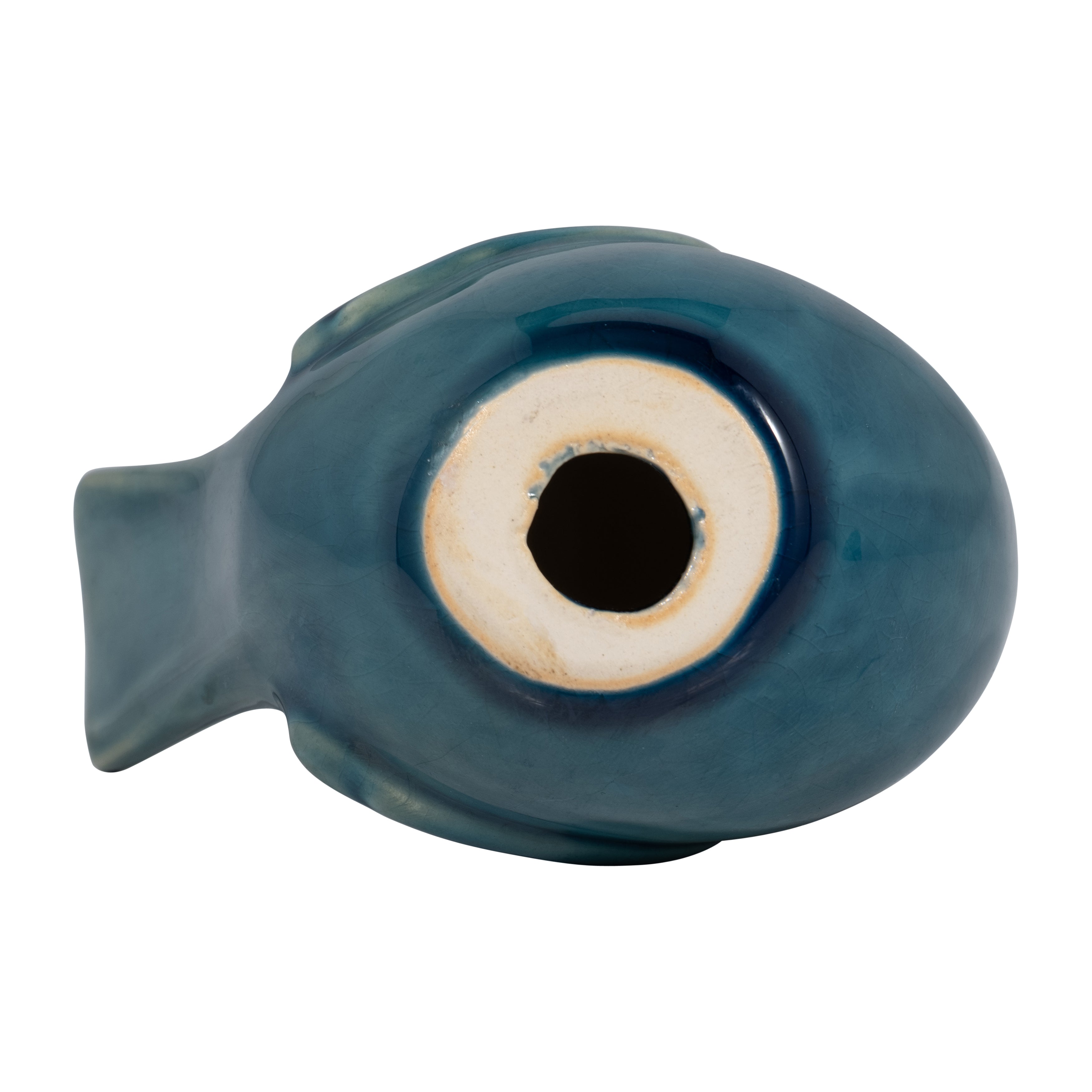 Small Blue Ceramic Bird Sculpture (5")