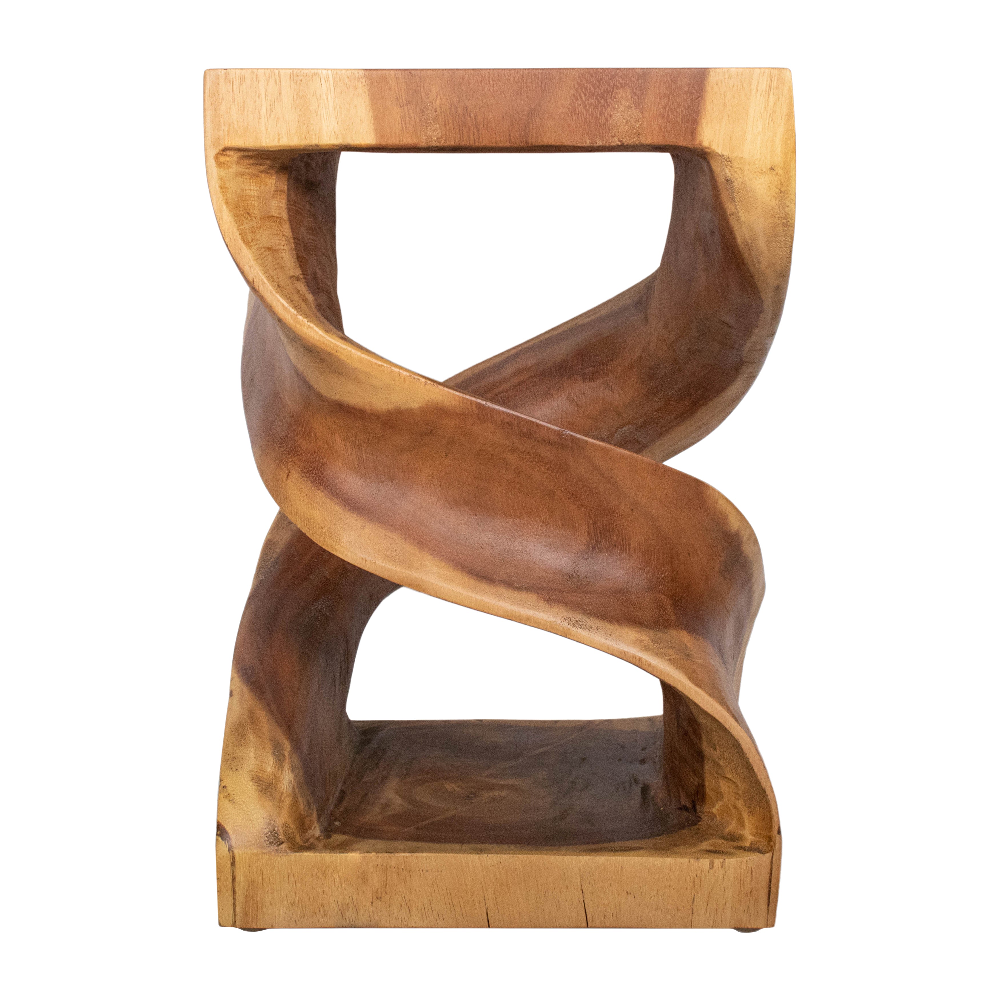 Wood, 18" Twisted Accent Table, Natural