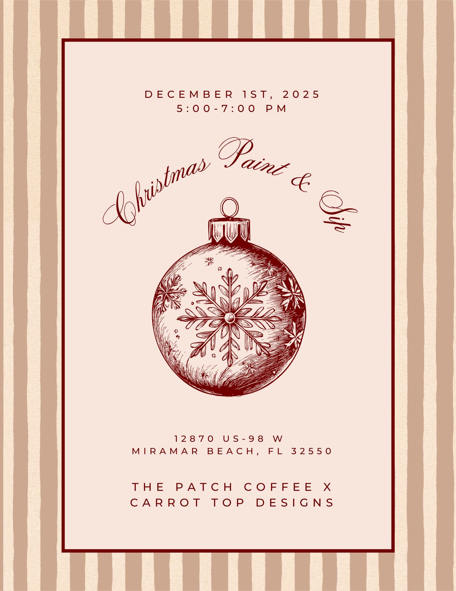 Paint & Sip Christmas Edition | The Patch Event