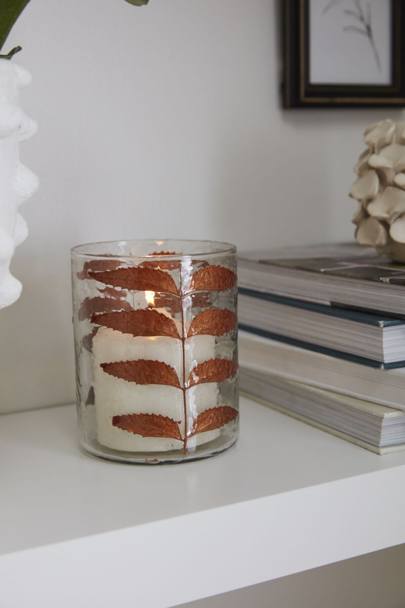 Copper Leaves Votive