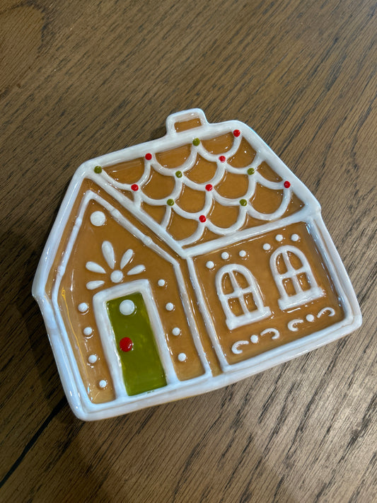 Ceramic Gingerbread House Plate