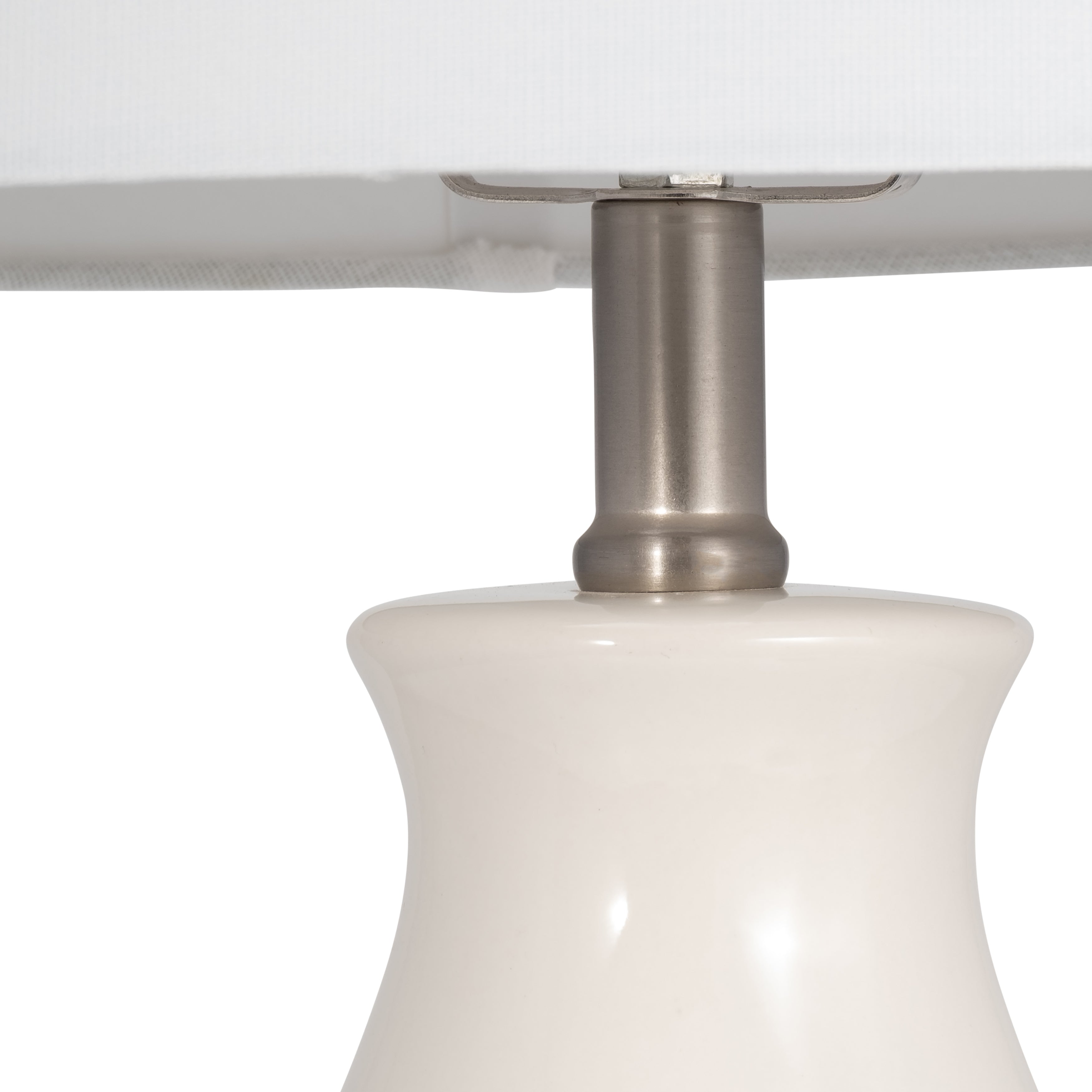 S/2 Ceramic 26" Gourd Table Lamp, White