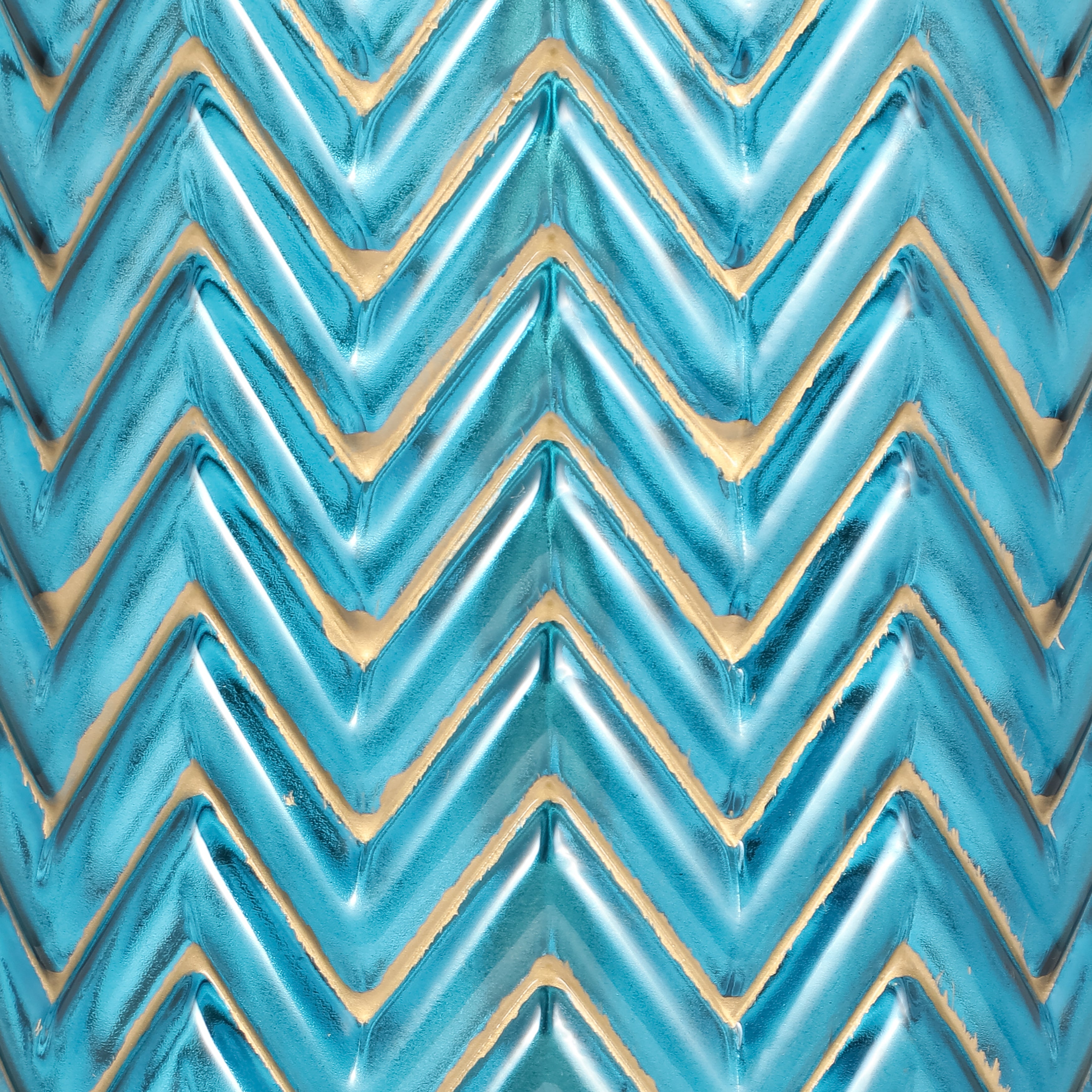Glass 28" Chevron Table Lamp, Blue