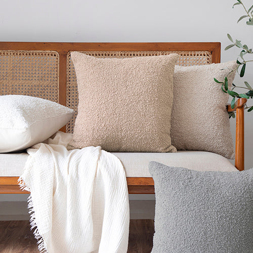 White Cap Grey Textured 24 x 24 Pillow