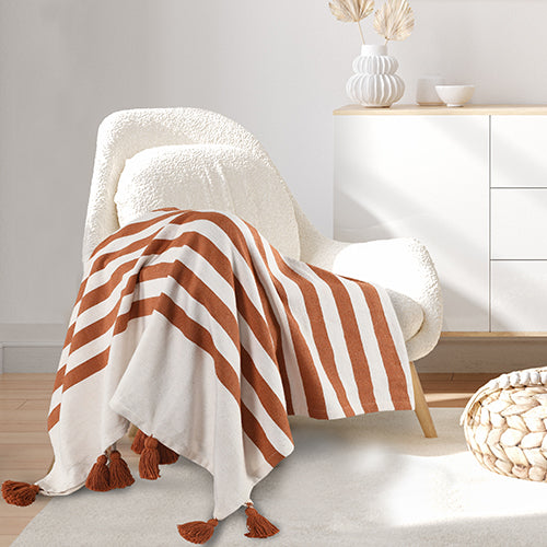 Adobe Stripped Throw Blanket